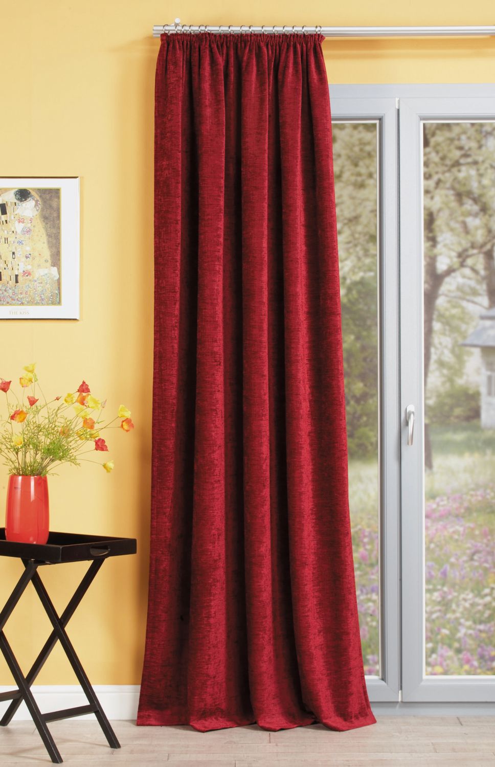 NEUTEX Schal Vorhang INUIT 245x145 cm weinrot – ROMODO ®