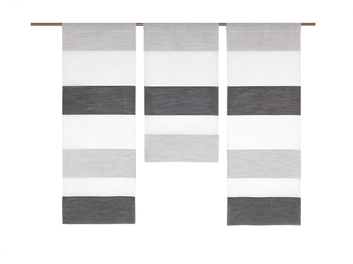 3er Set Panneaux Streifen weiß grau Breite 90 cm Höhe 80/60/80 cm