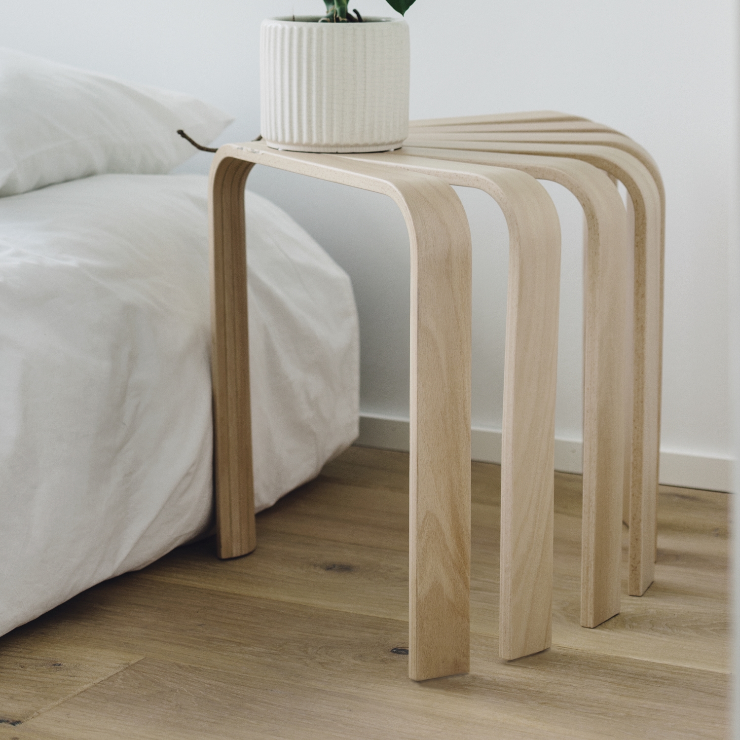 BEdesign Designhocker FAN natur multifunktionaler Hocker & Beistelltisch