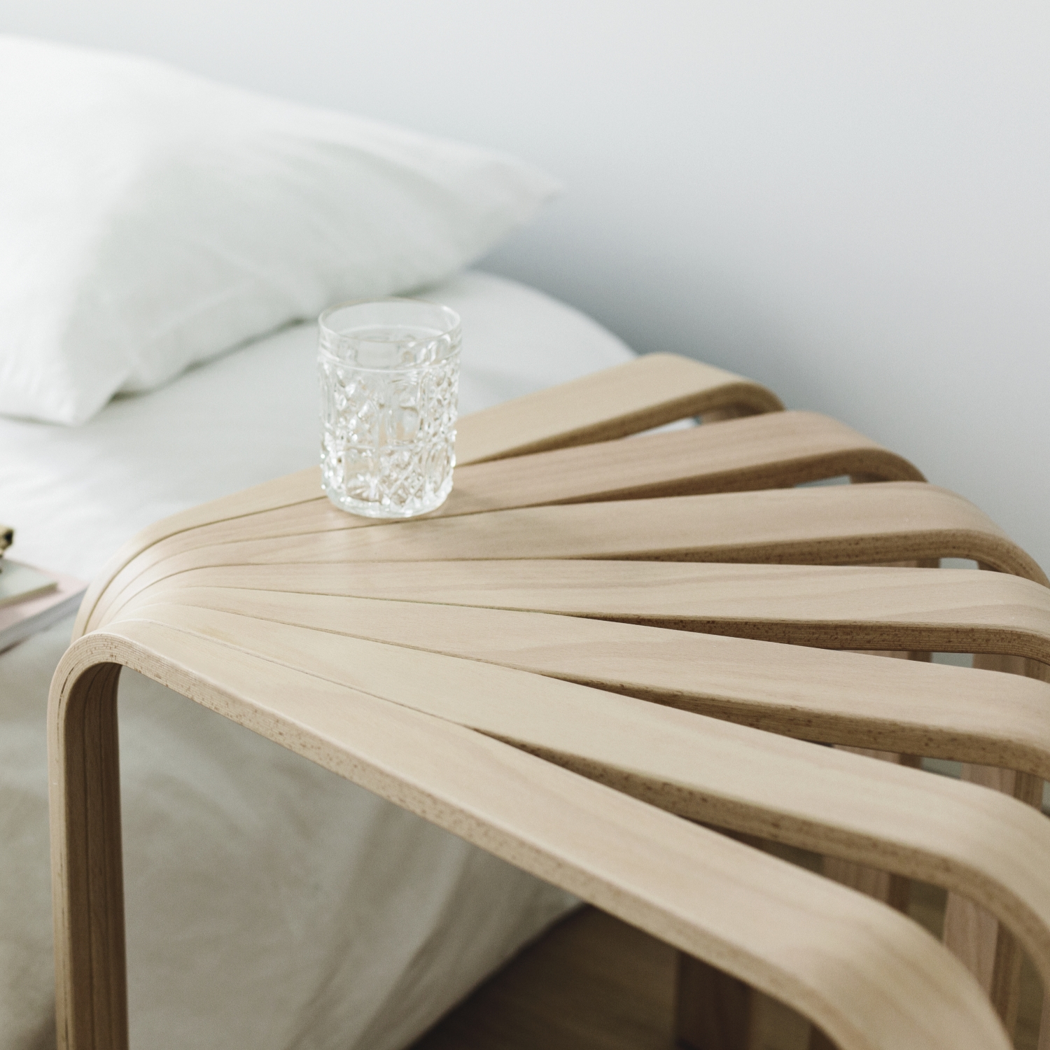 BEdesign Designhocker FAN natur multifunktionaler Hocker & Beistelltisch