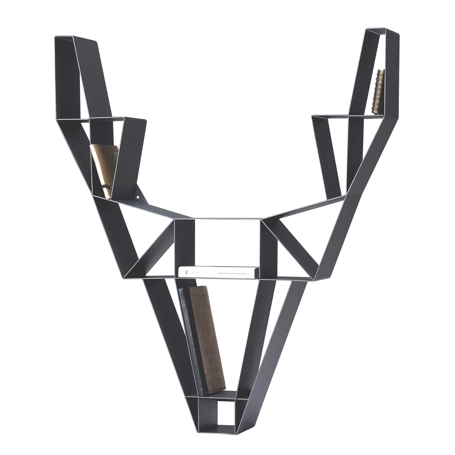 BEdesign Wandregal DEER klein schwarz Designregal aus Metall