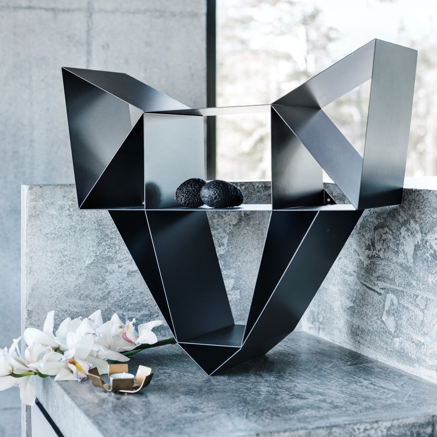 BEdesign Wandregal Wolf schwarz Designregal aus Metall
