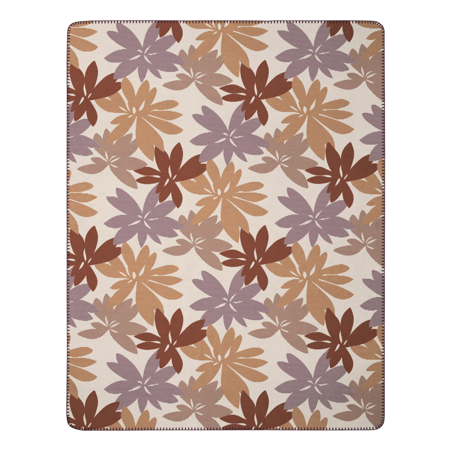 Biederlack Wohndecke PLUMERIA WINE 150x200cm Kuscheldecke mit geketteltem Zierstich