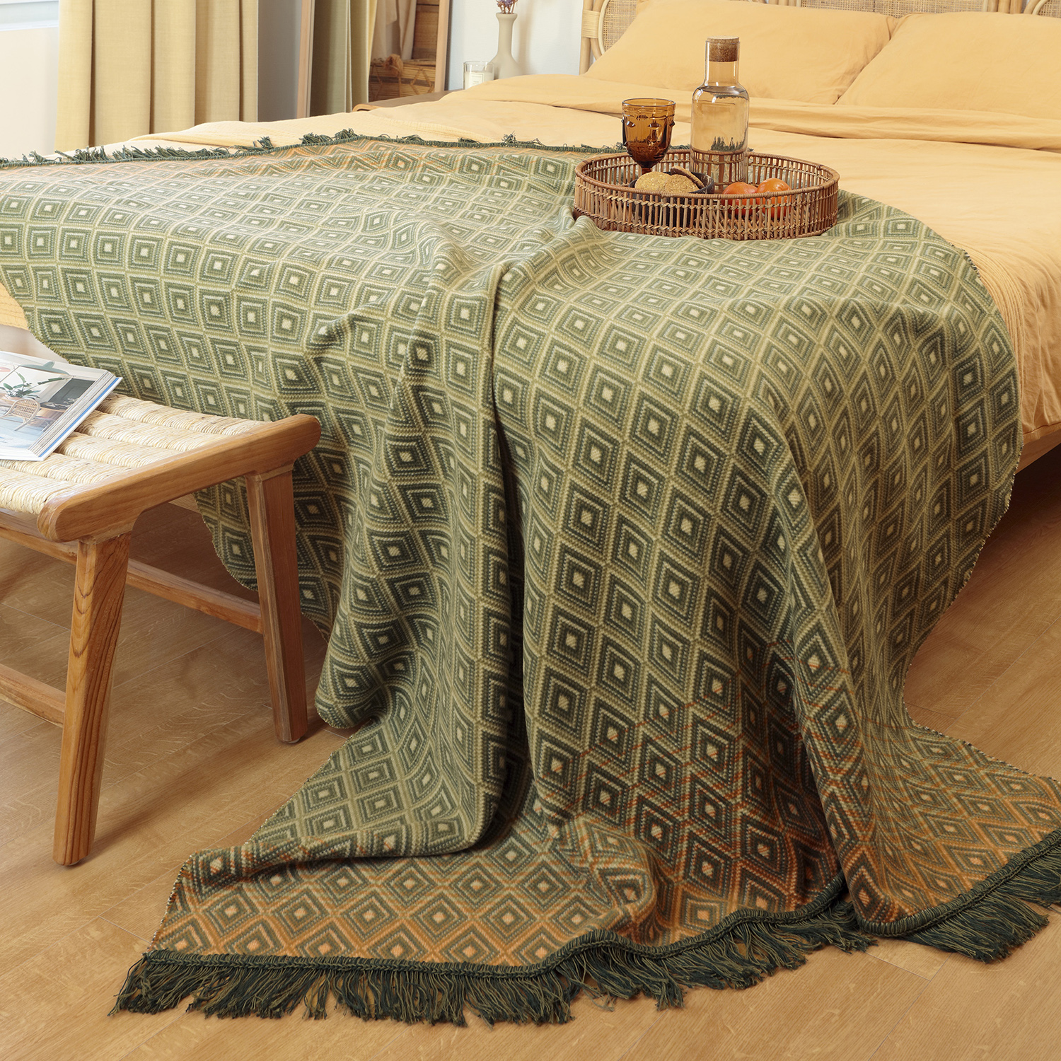 Biederlack Wohndecke SUMACH 150x200cm hochwertige Kuscheldecke mit Velourband