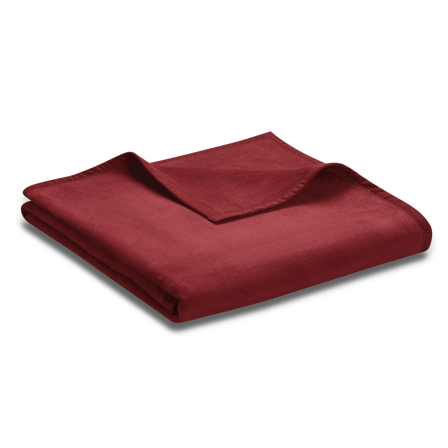 Biederlack Wohndecke UNO COTTON 150x200cm bordeaux hochwertige Kuscheldecke mit Velourband