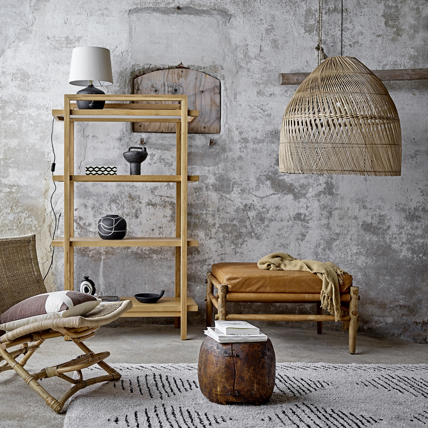 Bloomingville Hocker Aysia natur 