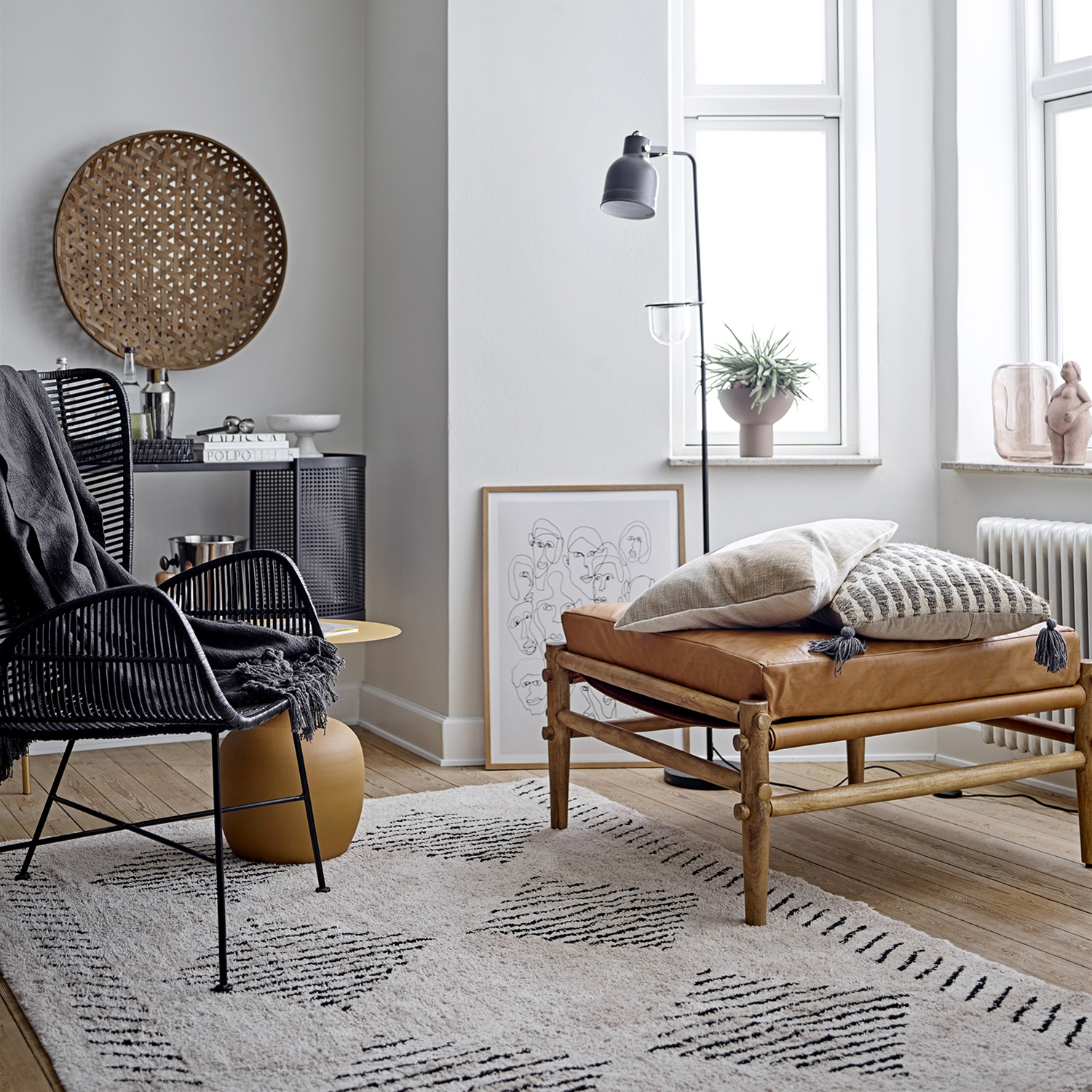 Bloomingville Hocker Aysia natur 
