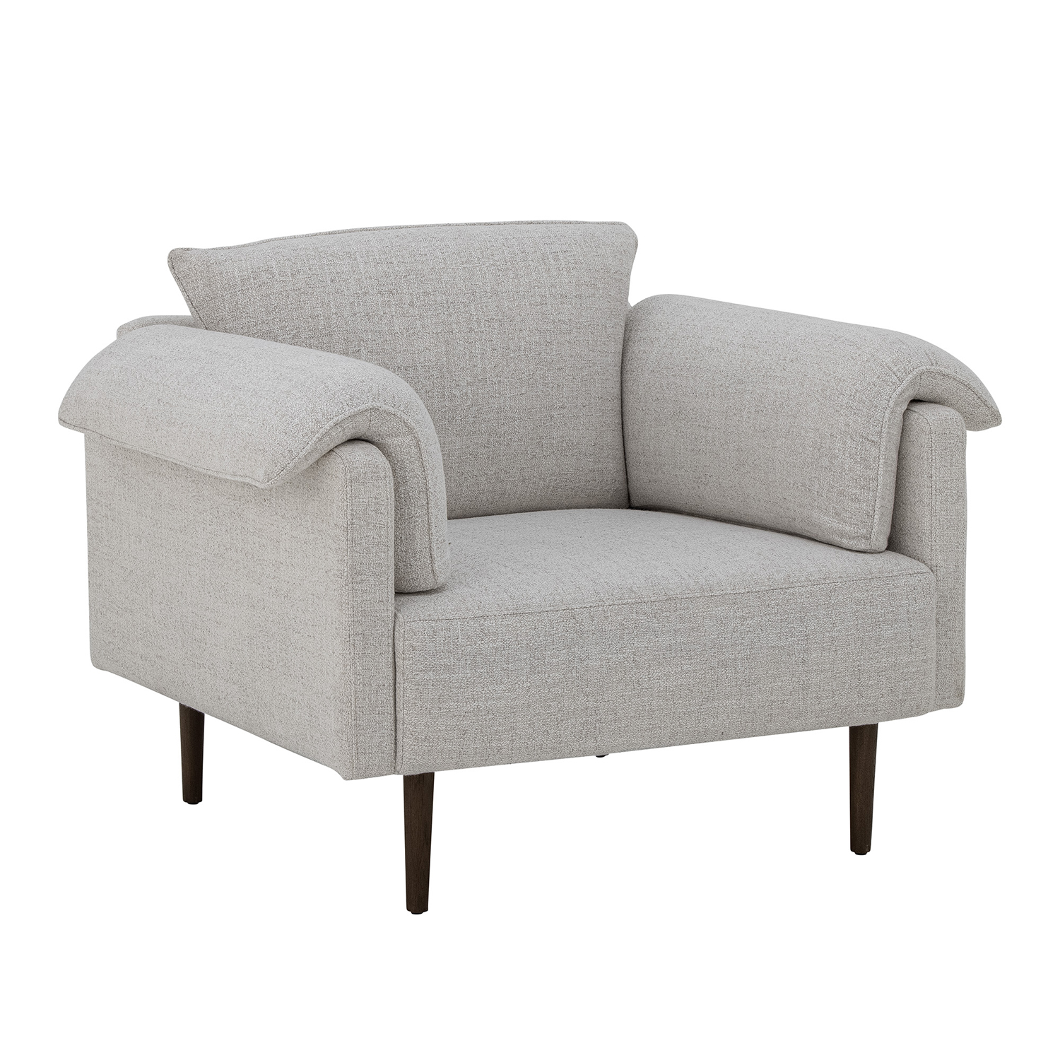 Bloomingville Loungesessel Chesham weiß moderner Wohnsessel mit minimalistischen Füssen Eiche