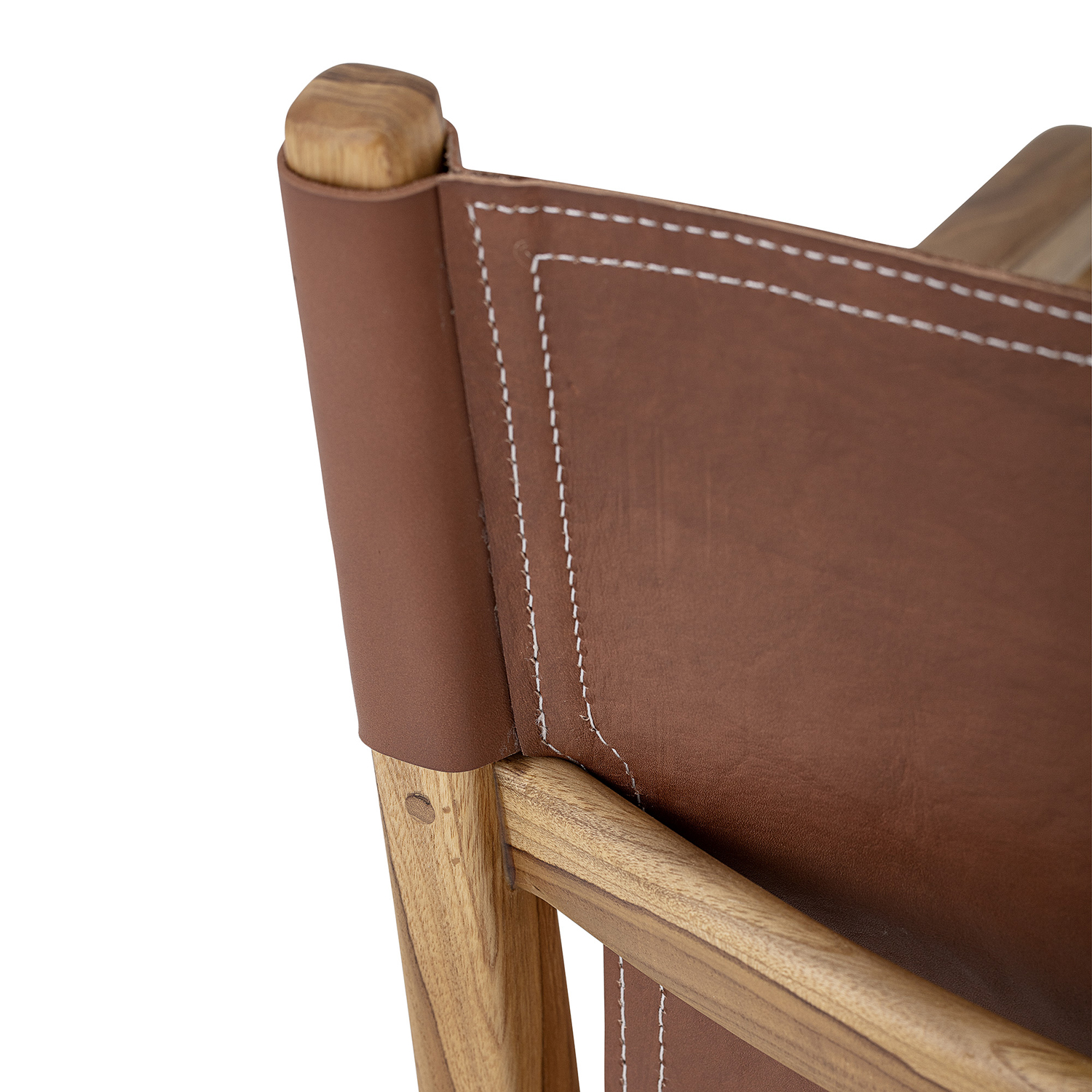 Bloomingville Loungesessel Ollie braun Sessel Teakholz und Rindsleder