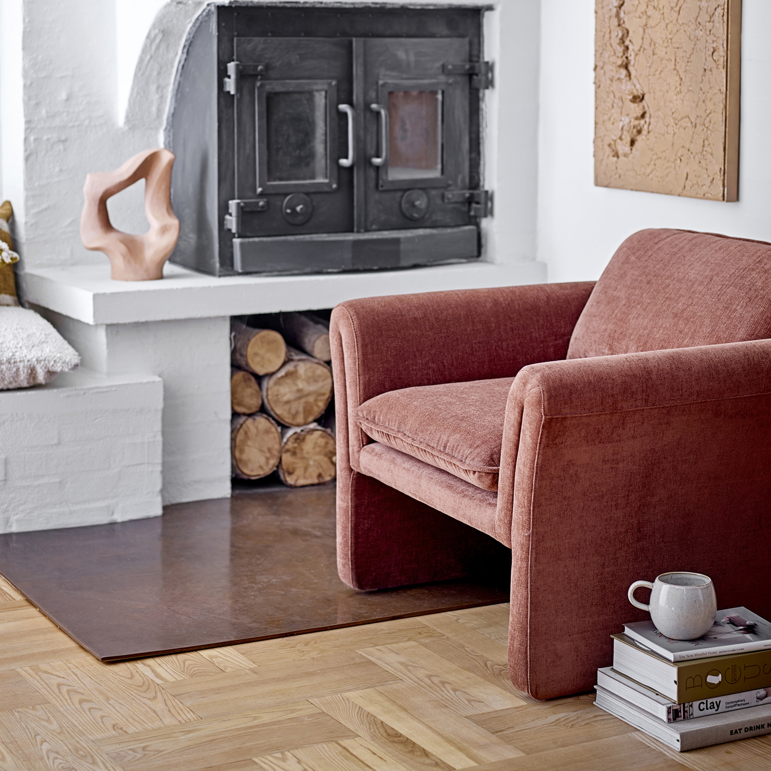 Bloomingville Loungesessel Paseo braun Wohnzimmersessel skandinavisches Design