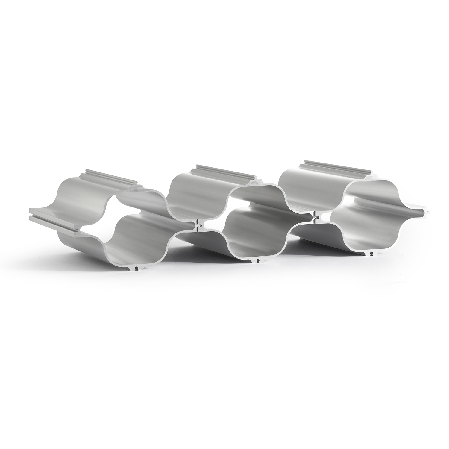 Born in Sweden Basismodul Flaschenregal silber Set für 3 Flaschen aus Aluminium Designer Matz Borgström