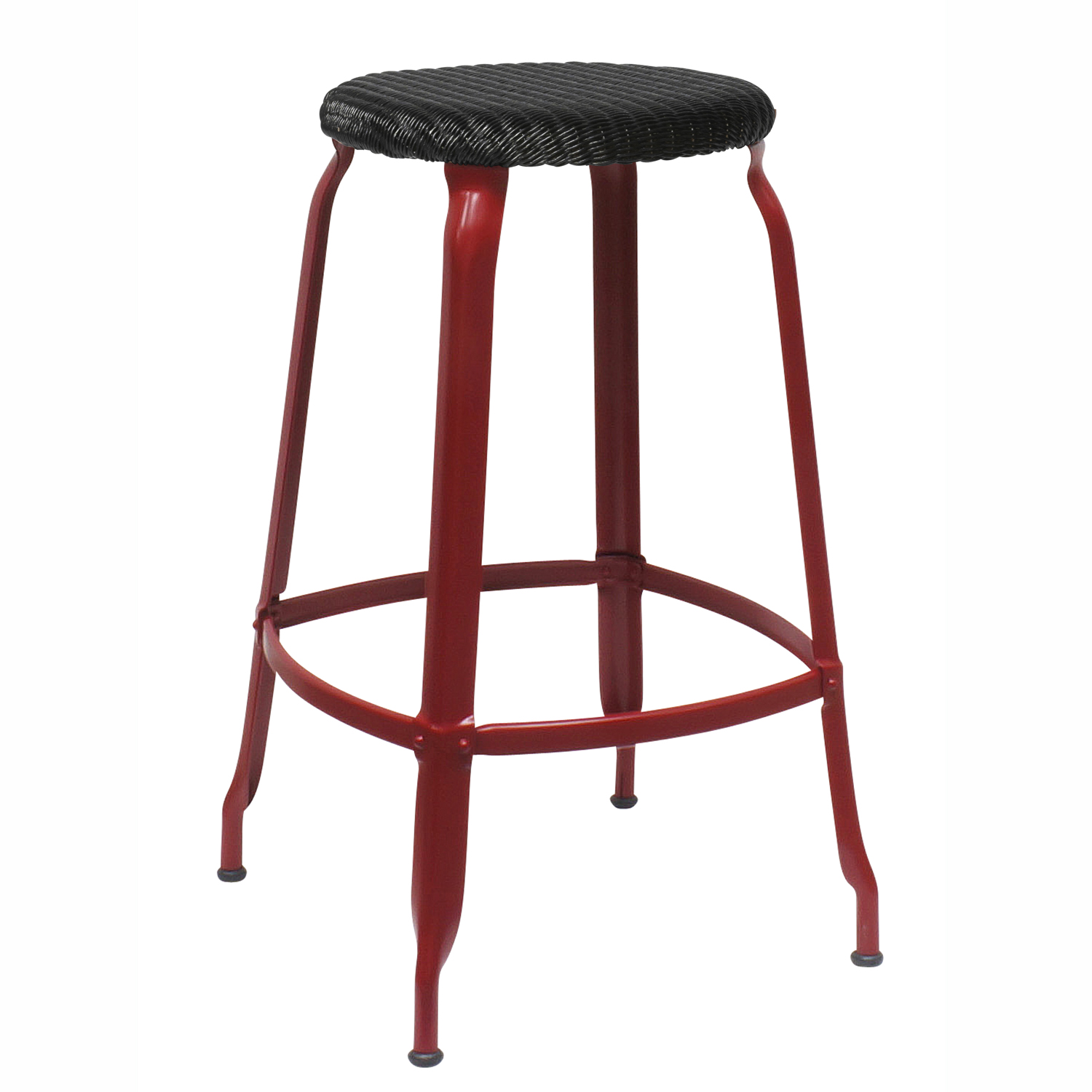 CHAISES Nicolle Barhocker black Loom braunrot Sitzhöhe 68cm Loom black und Metall Glossy Brown Red