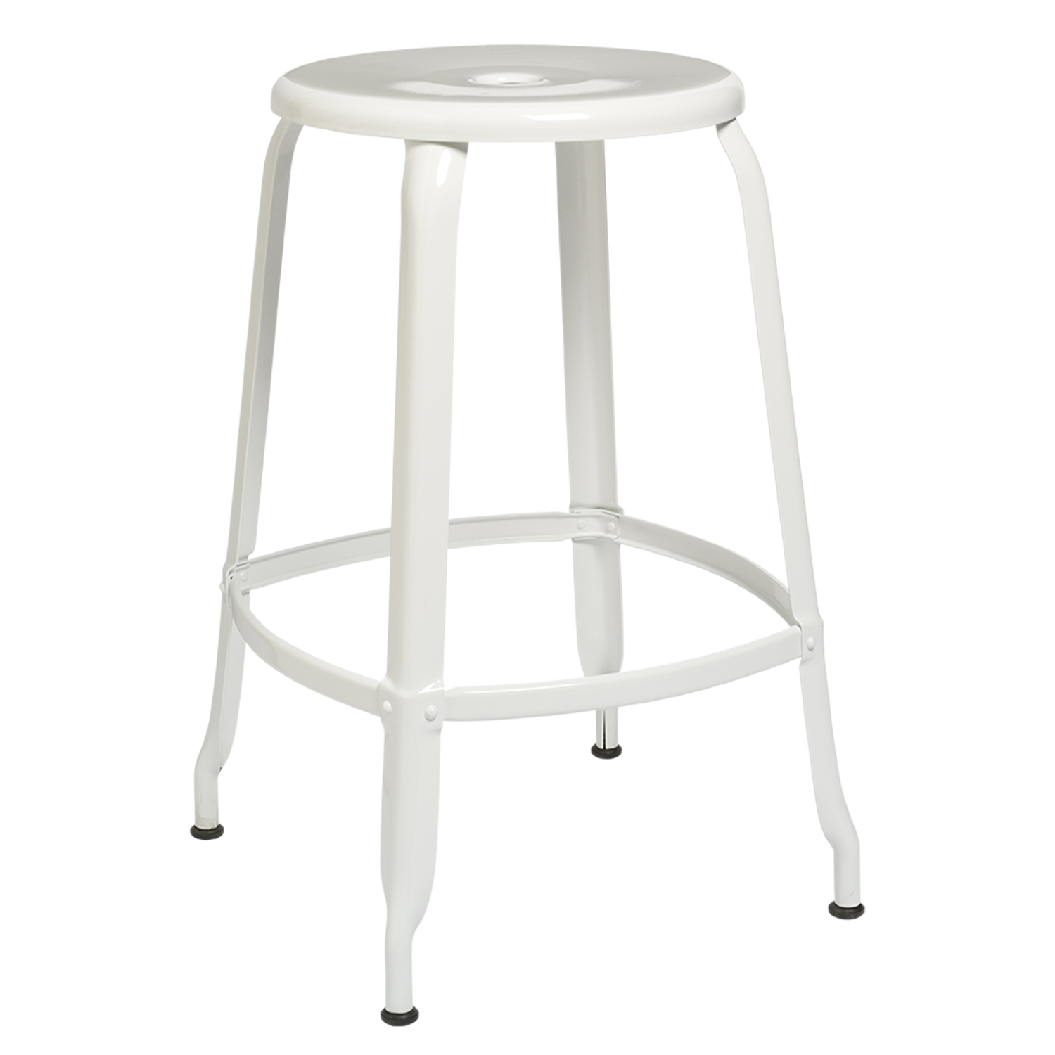 CHAISES Nicolle Barhocker verkehrsweiss Sitzhöhe 60cm Metall White weiss