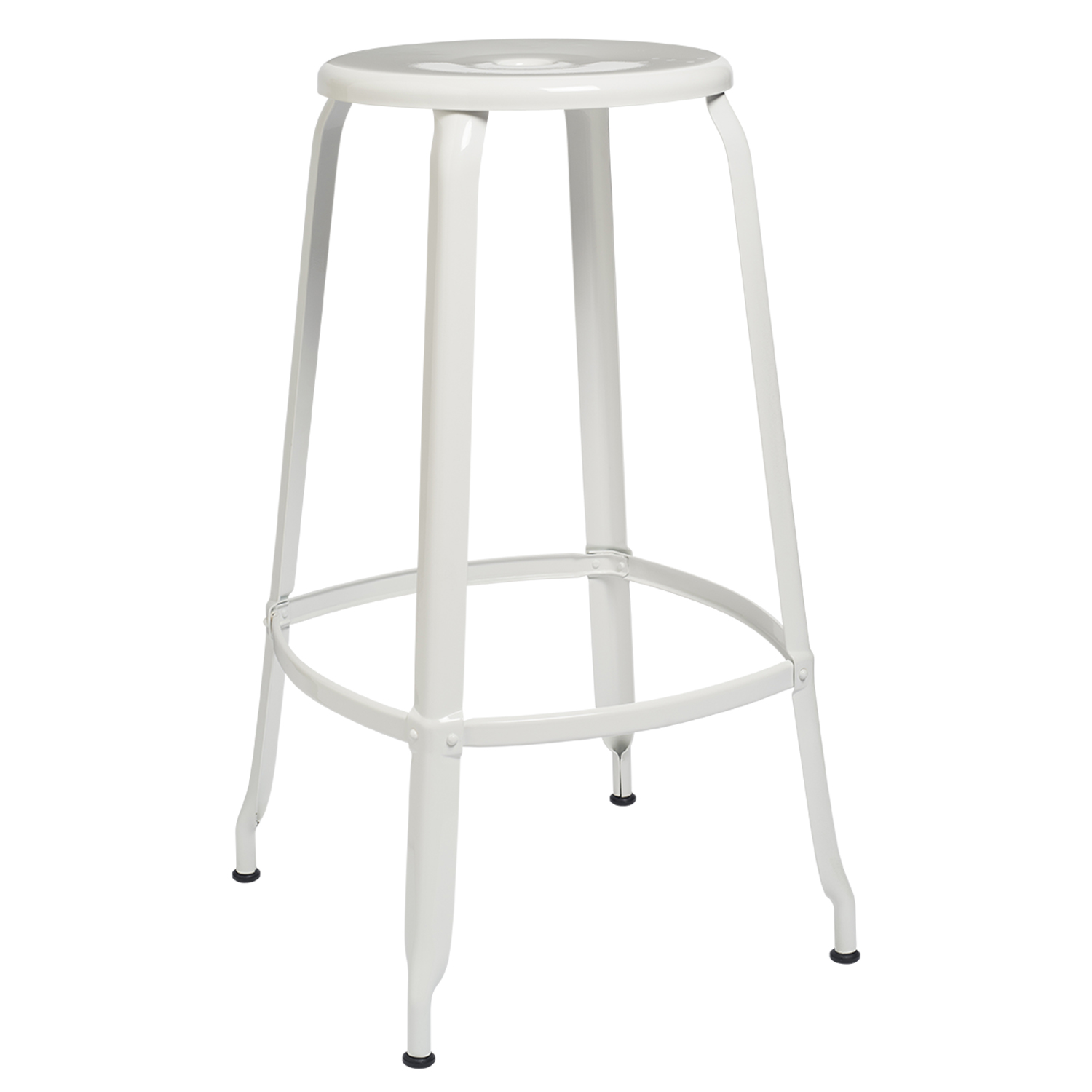 CHAISES Nicolle Barhocker verkehrsweiss Sitzhöhe 75cm Metall White weiss