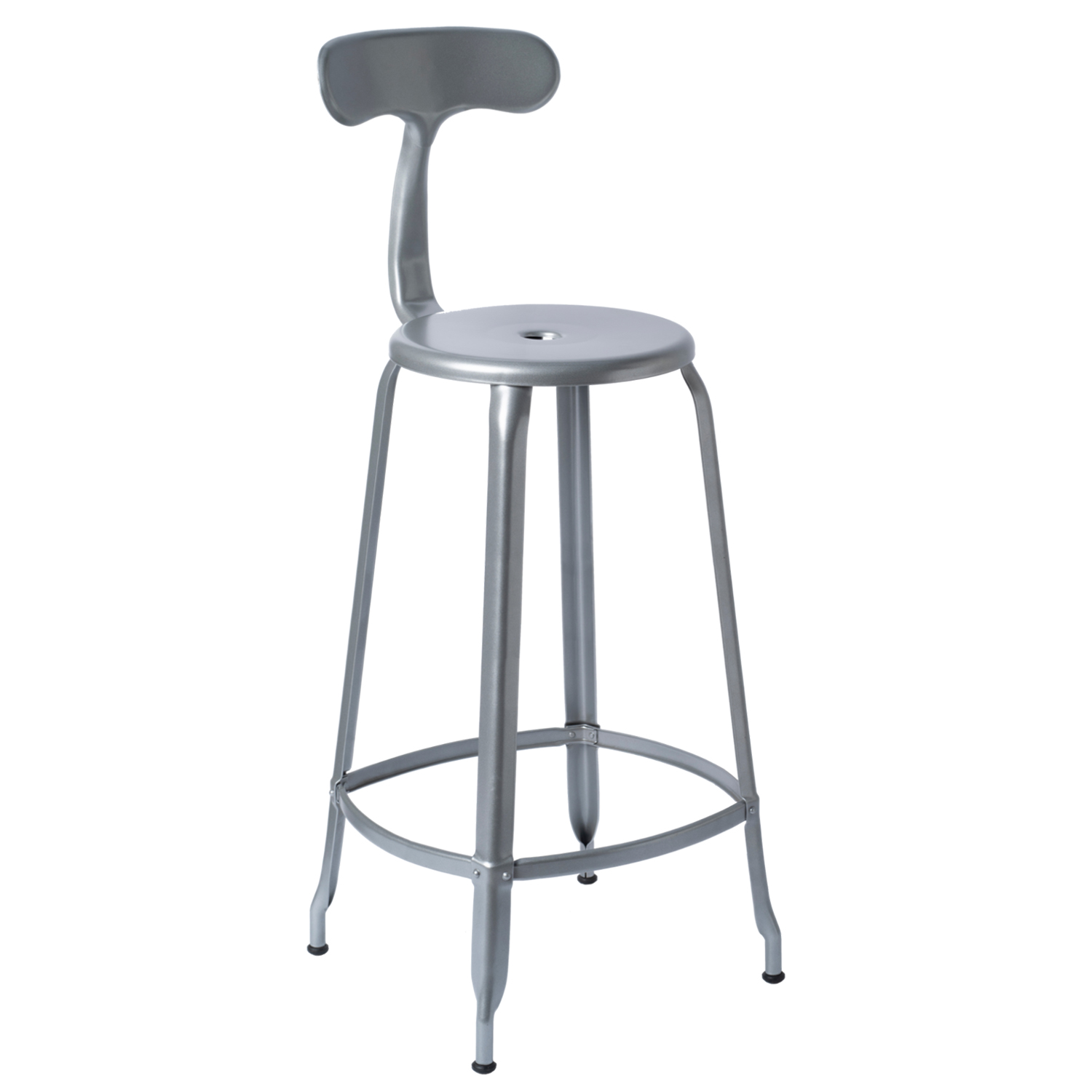 CHAISES Nicolle Barstuhl hellgrau Sitzhöhe 75cm Metall Steel Grey