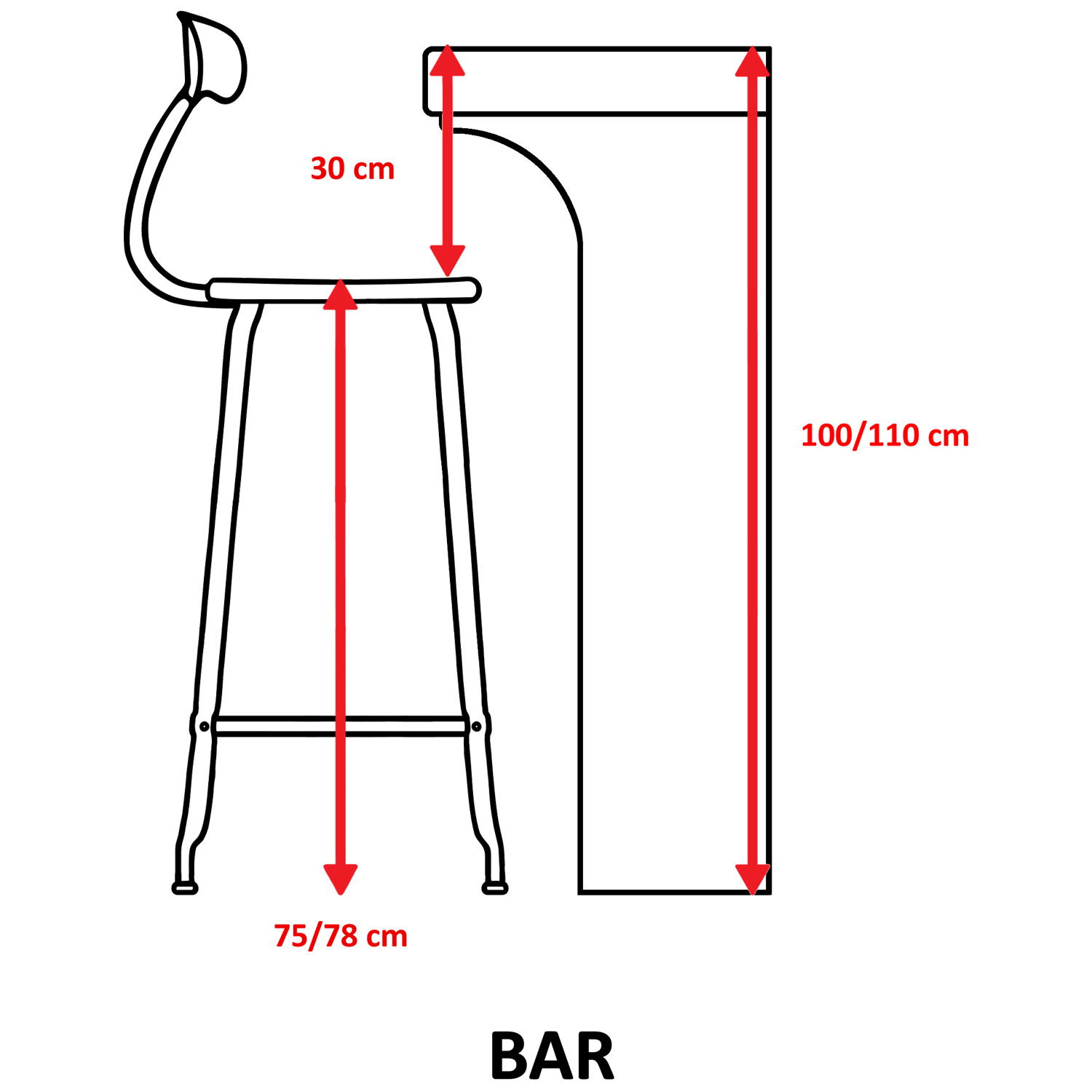 CHAISES Nicolle Barstuhl natural verkehrsweiss Sitzhöhe 77cm Holz natural und Metall White weiss