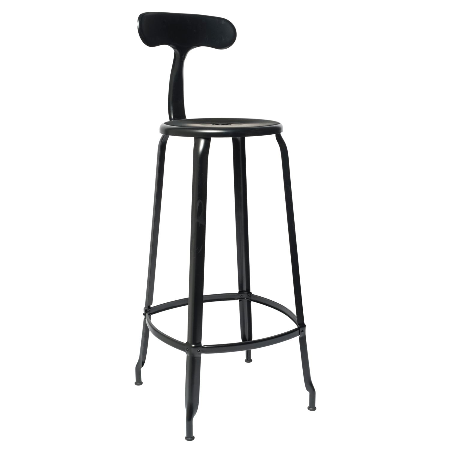 CHAISES Nicolle Barstuhl tiefschwarz Sitzhöhe 80cm Metall Matte Black