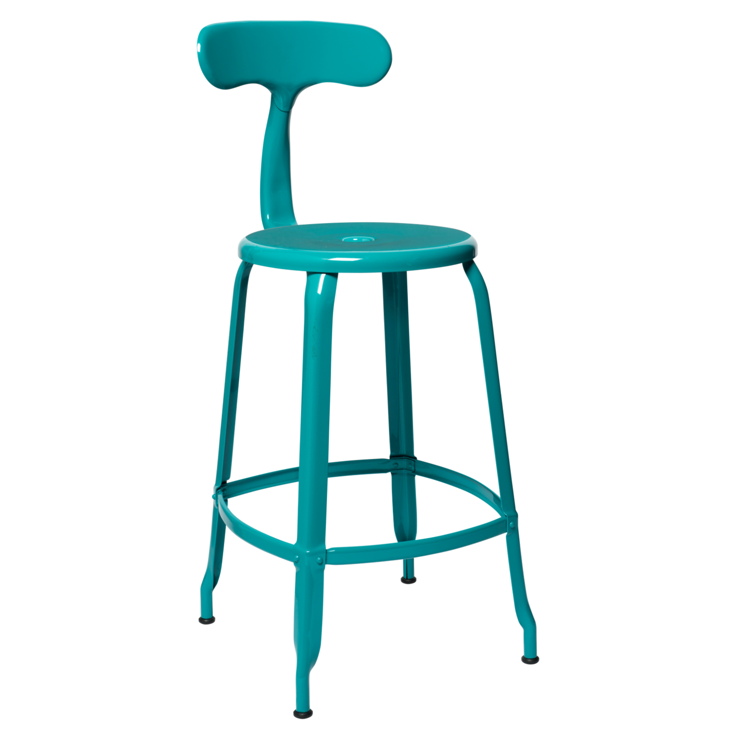 CHAISES Nicolle Barstuhl türkisblau Sitzhöhe 60cm Metall Glossy Turquoise Blue