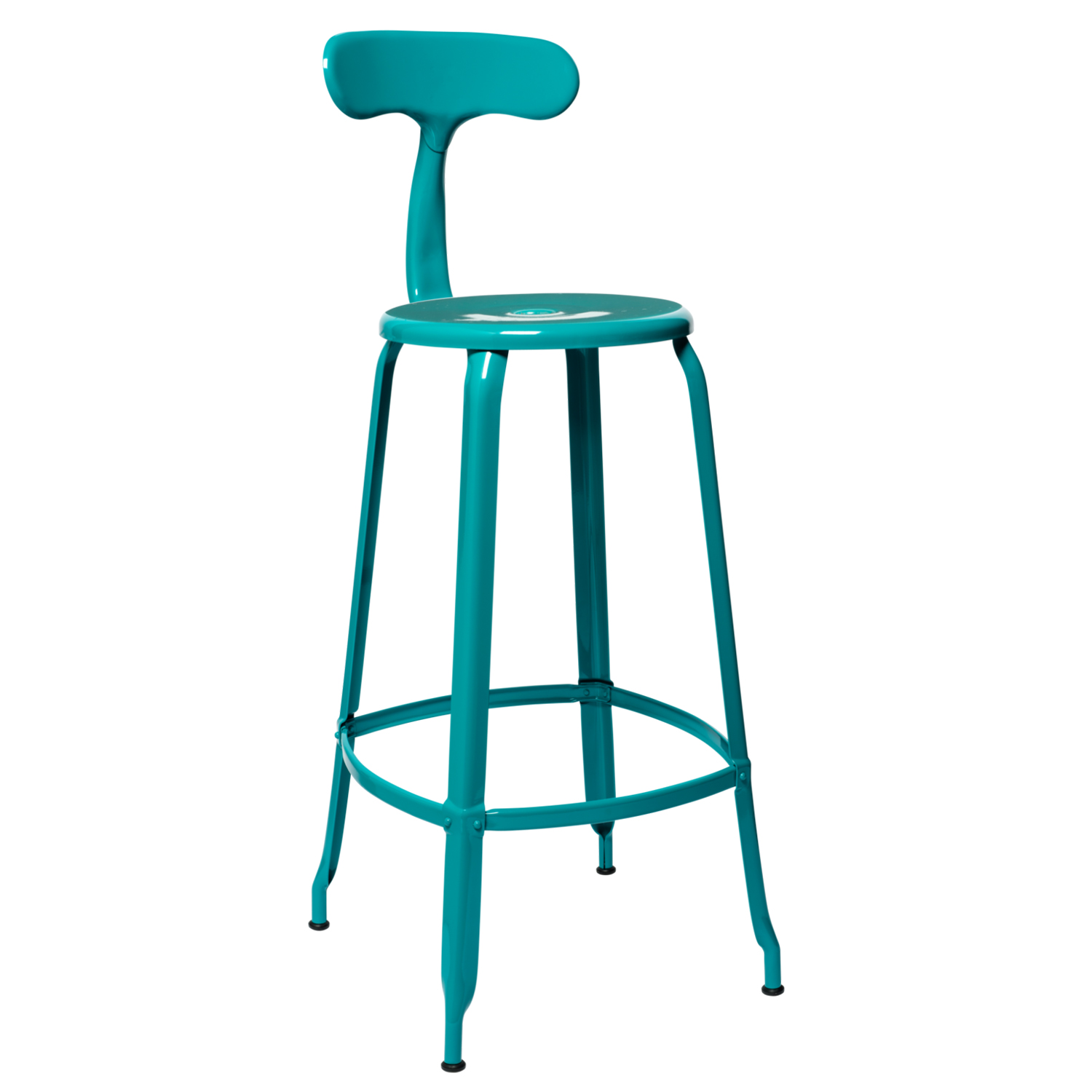 CHAISES Nicolle Barstuhl türkisblau Sitzhöhe 75cm Metall Glossy Turquoise Blue