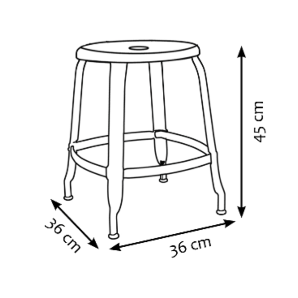 CHAISES Nicolle Hocker anthrazit Sitzhöhe 45cm Sitz Metall Matte Dark Steel