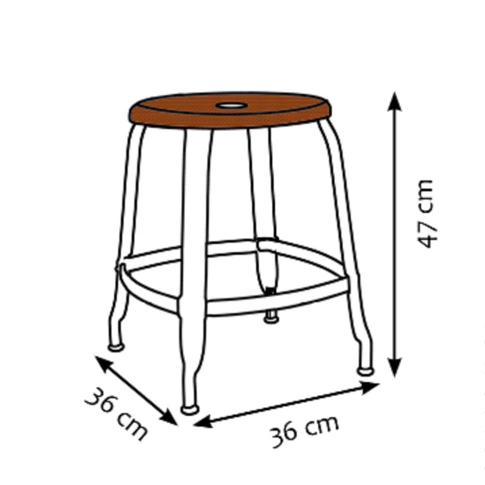 CHAISES Nicolle Hocker caramel verkehrsweiss Sitzhöhe 47cm Holz caramel und Metall White weiss