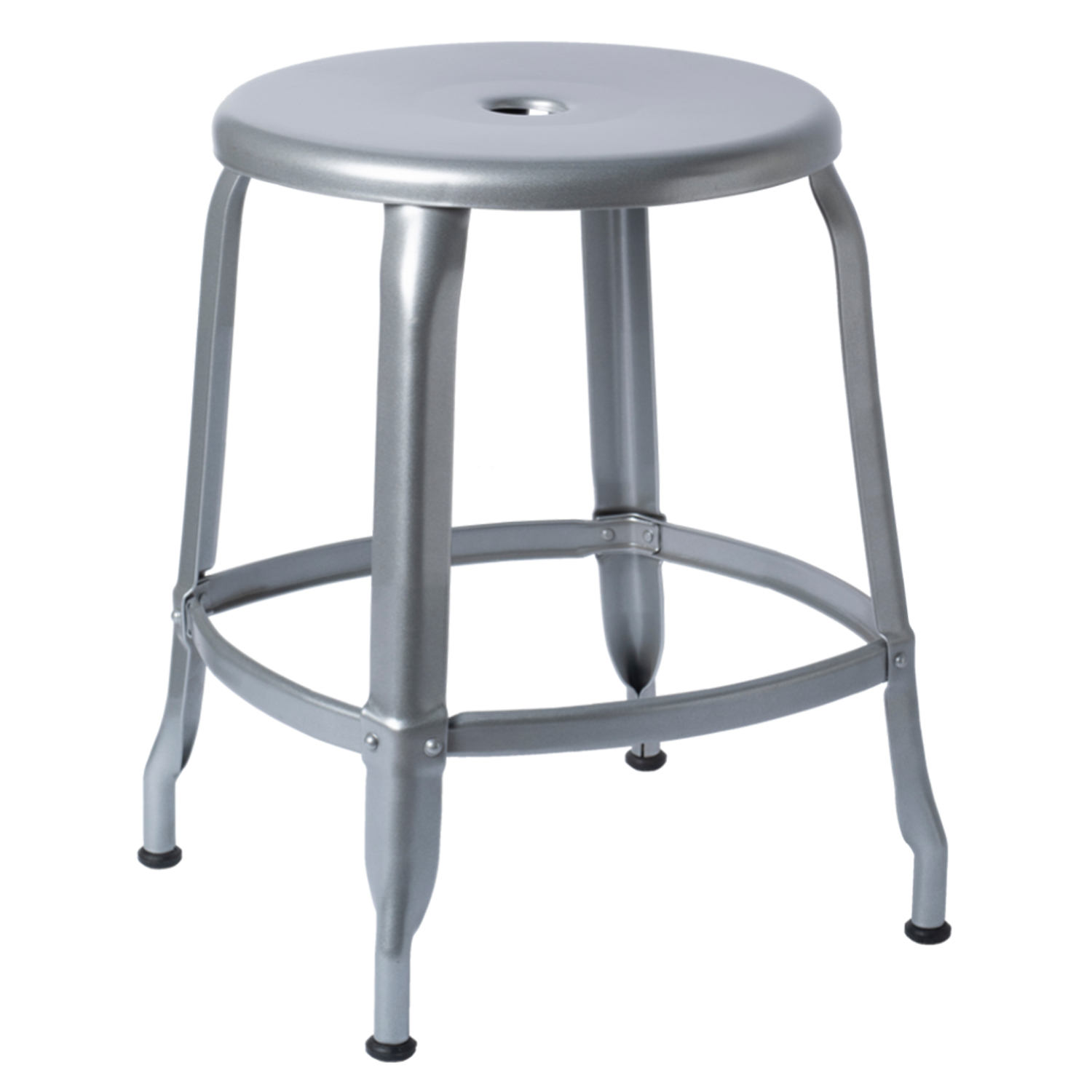 CHAISES Nicolle Hocker hellgrau Sitzhöhe 45cm Sitz Metall Steel Grey