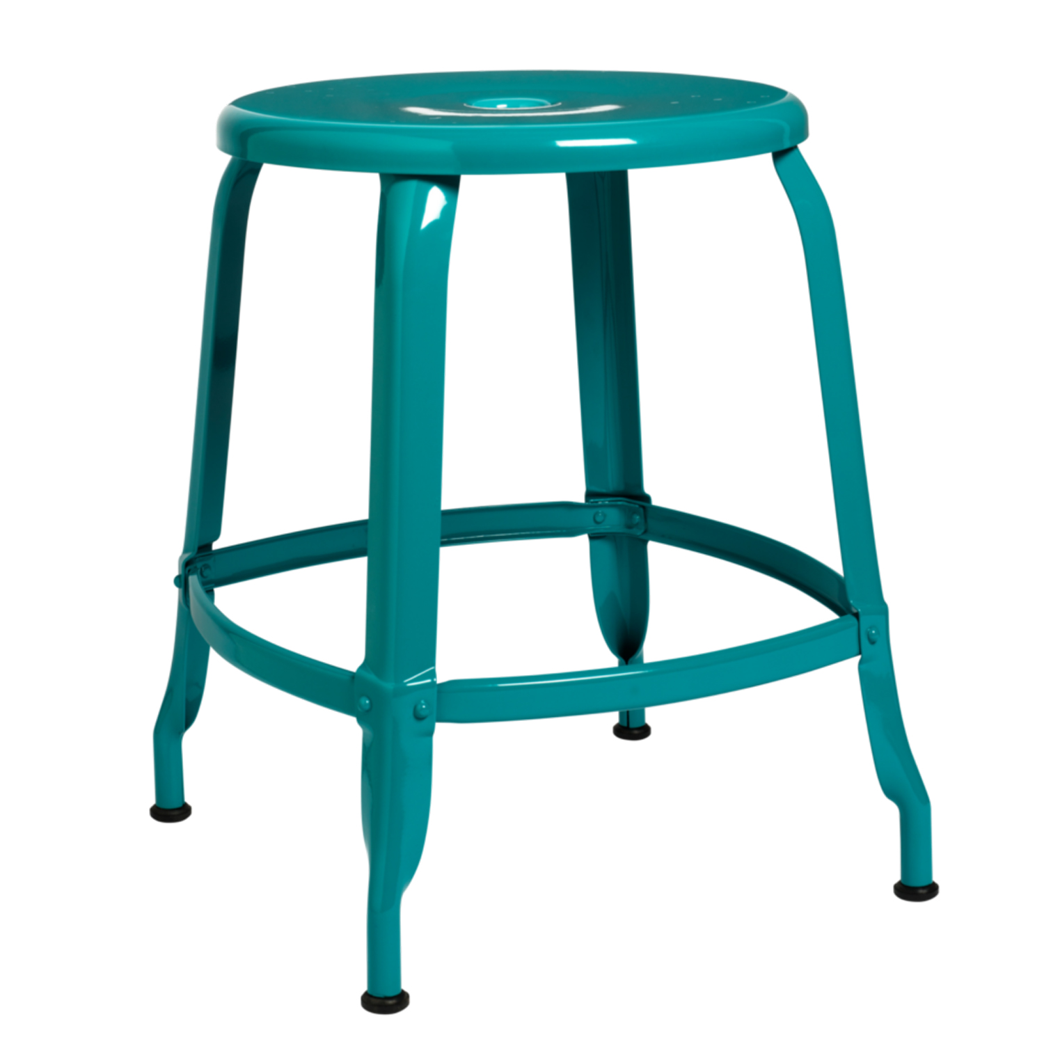 CHAISES Nicolle Hocker türkisblau Sitzhöhe 45cm Metall Glossy Turquoise Blue