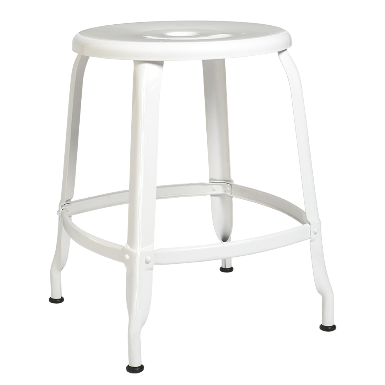 CHAISES Nicolle Hocker verkehrsweiss Sitzhöhe 45cm Sitz Metall White weiss