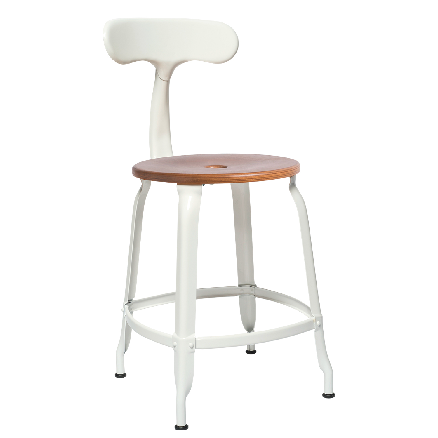 CHAISES Nicolle Stuhl caramel verkehrsweiss Sitzhöhe 47cm Holz caramel und Metall White weiss