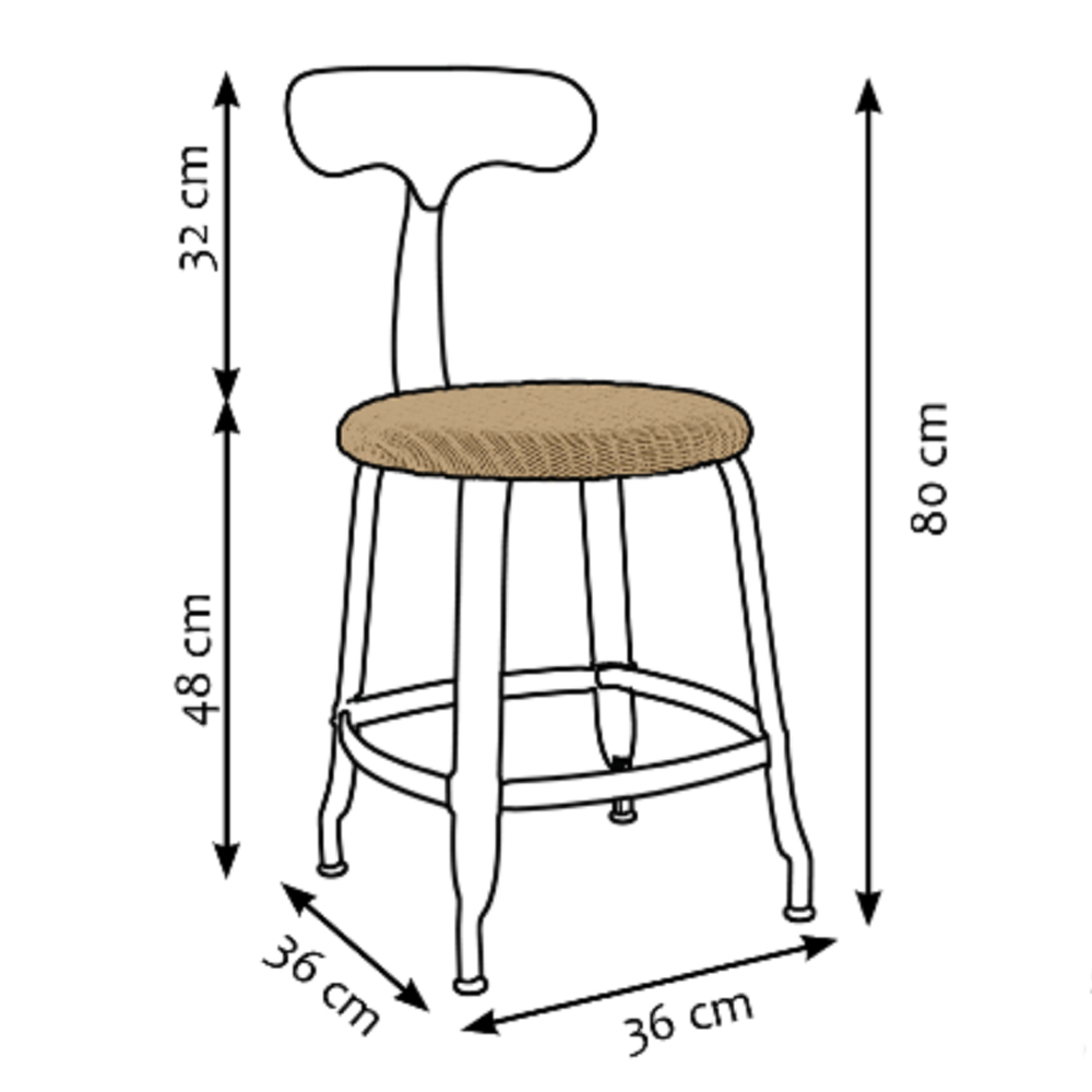 CHAISES Nicolle Stuhl natural Loom tiefschwarz Sitzhöhe 48cm Loom natural und Metall Matte Black