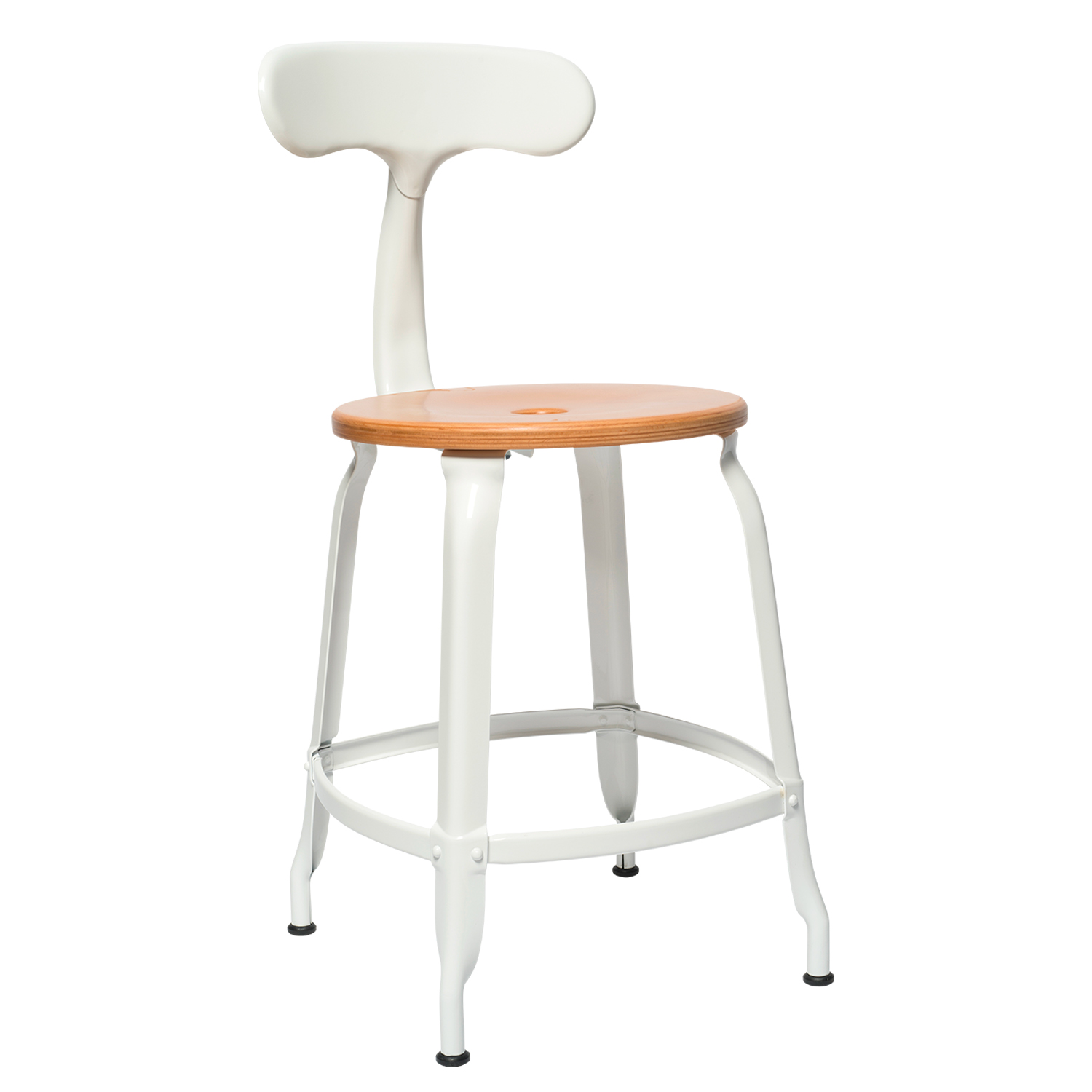 CHAISES Nicolle Stuhl natural verkehrsweiss Sitzhöhe 47cm Holz natural und Metall White weiss