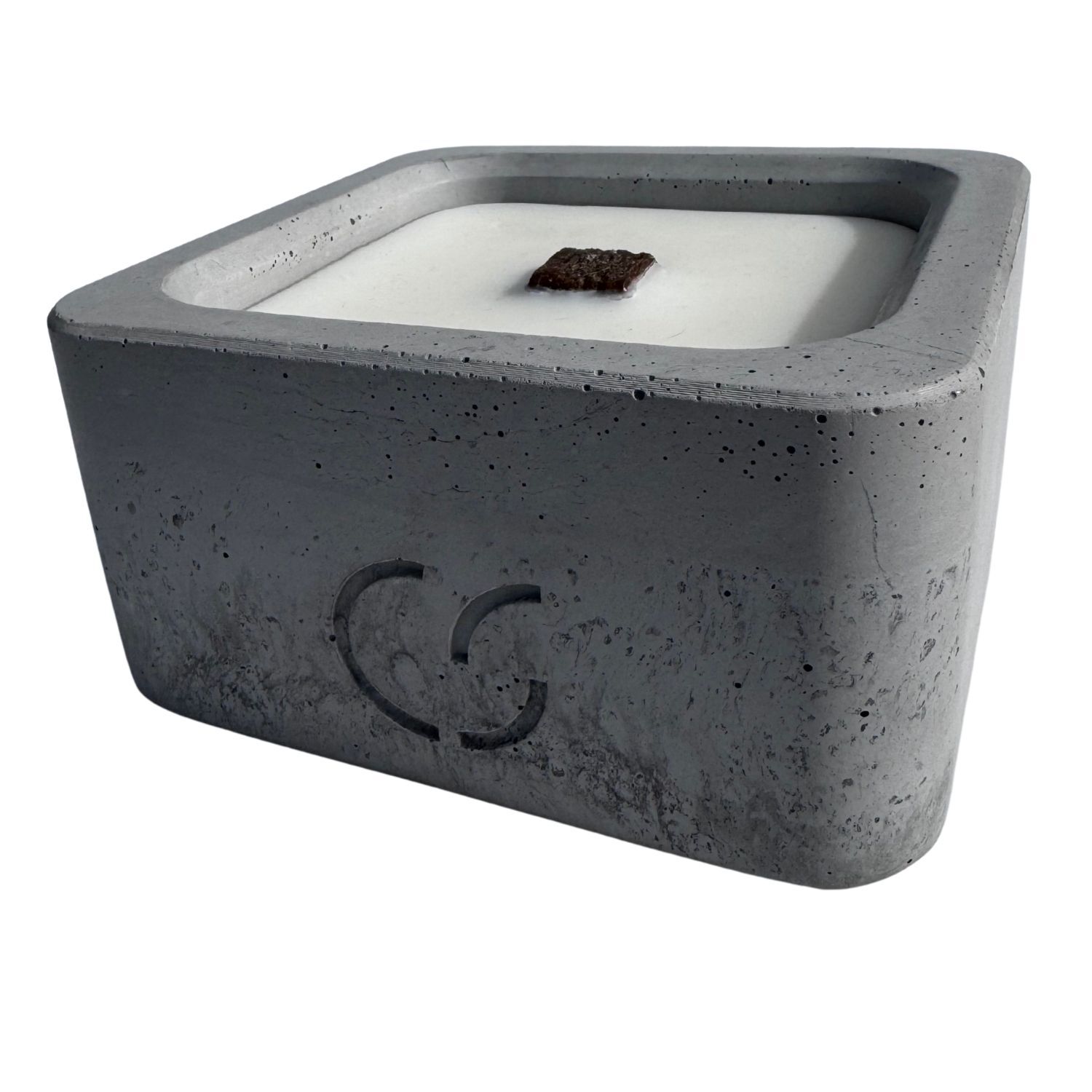 CS-Beton Tischfeuer FLAT betongrau 16 cm eckig In- und Outdoor-Deko mit Betonabdeckung