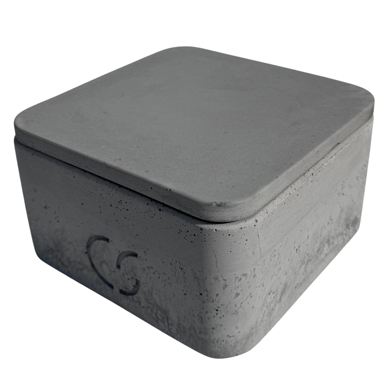CS-Beton Tischfeuer FLAT betongrau 16 cm eckig In- und Outdoor-Deko mit Betonabdeckung