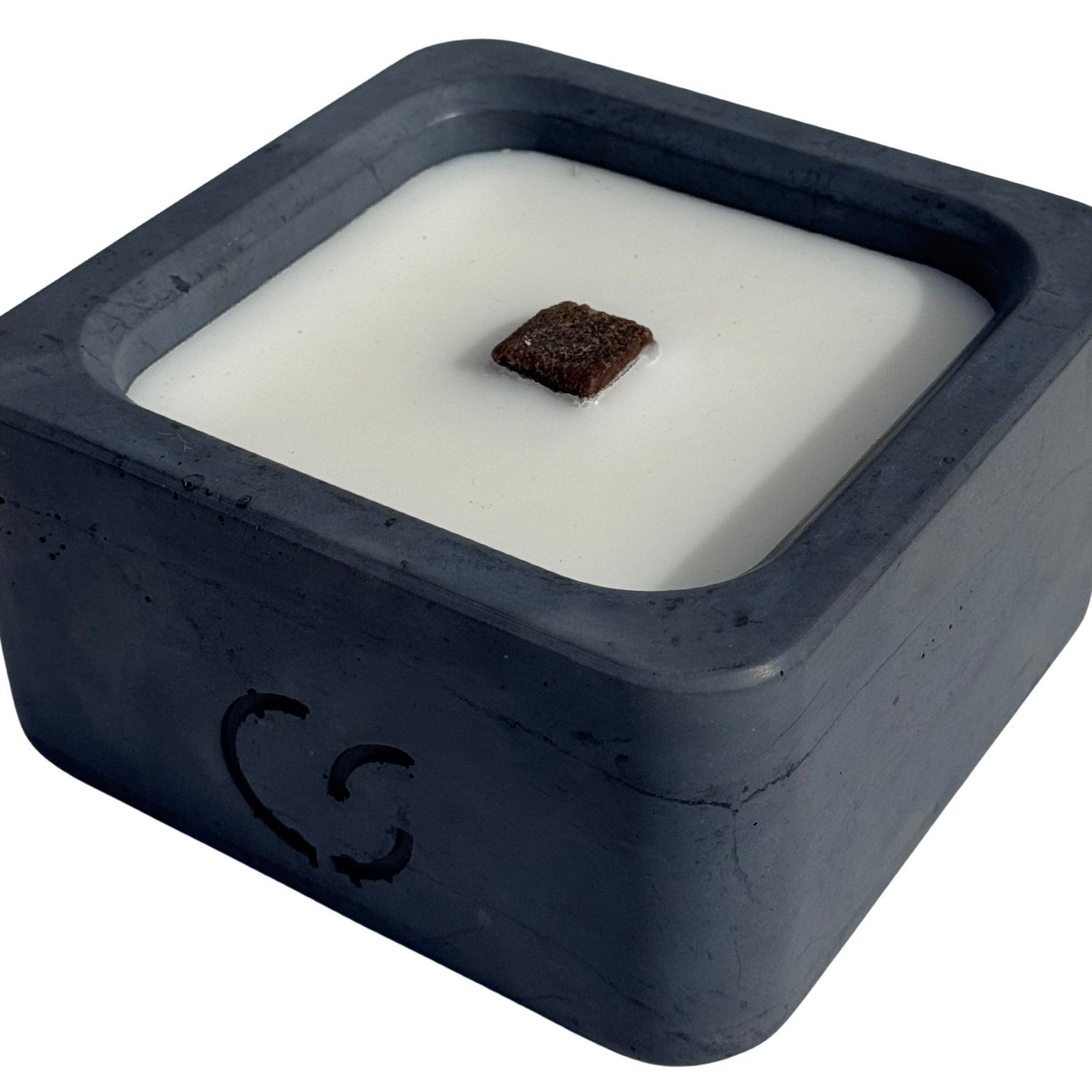 CS-Beton Tischfeuer FLAT dunkelgrau 10 cm eckig In- und Outdoor-Deko mit Betonabdeckung