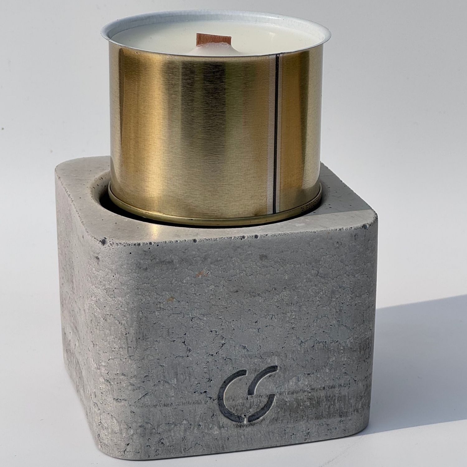 CS-Beton Tischfeuer VARIO ODORE 2er Set betongrau Betondeko mit austauschbarer Wachsdose