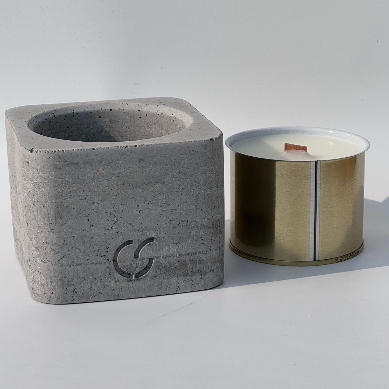 CS-Beton Tischfeuer VARIO ODORE 2er Set betongrau Betondeko mit austauschbarer Wachsdose