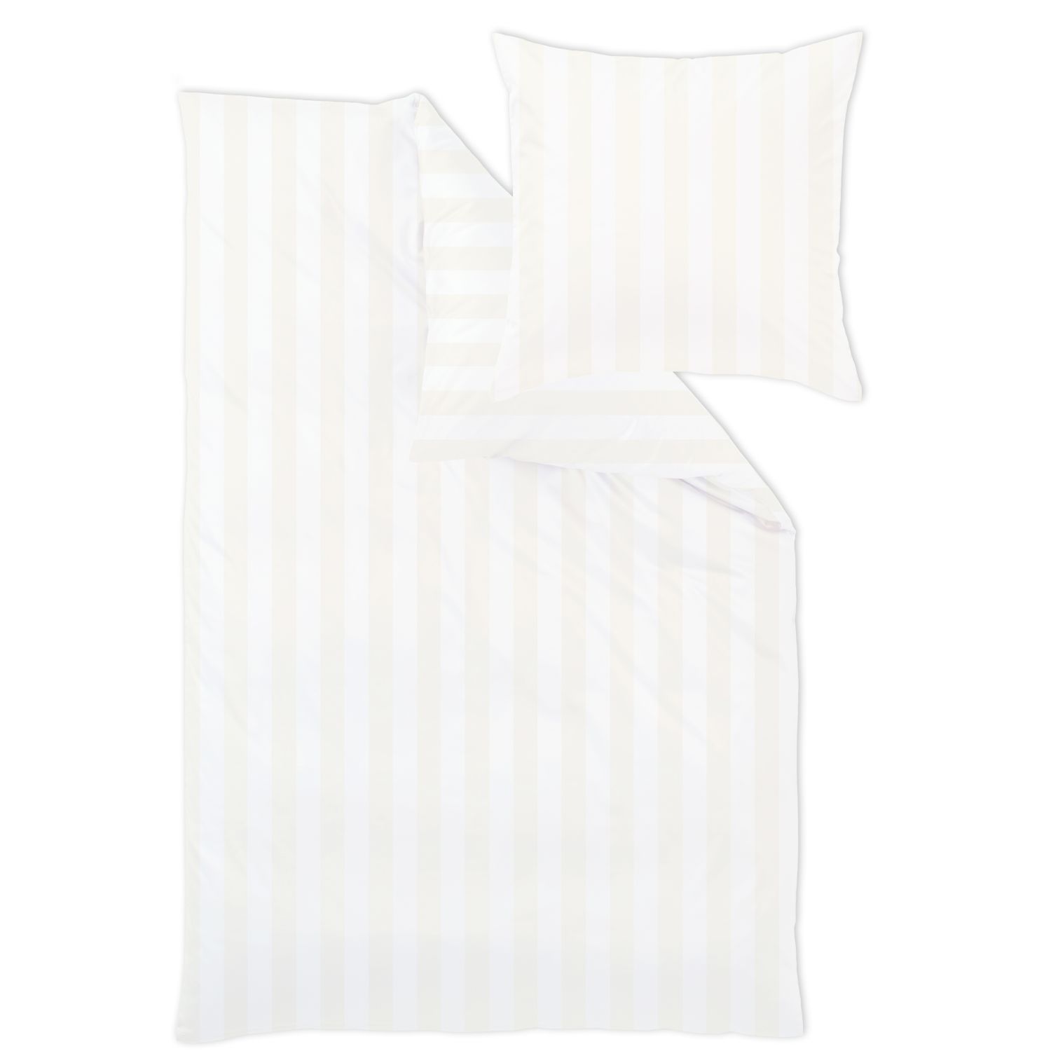 Curt Bauer Mako-Brokat-Damast Bettwäsche Set 2-teilig COMO beige mercerisiert bügelleicht