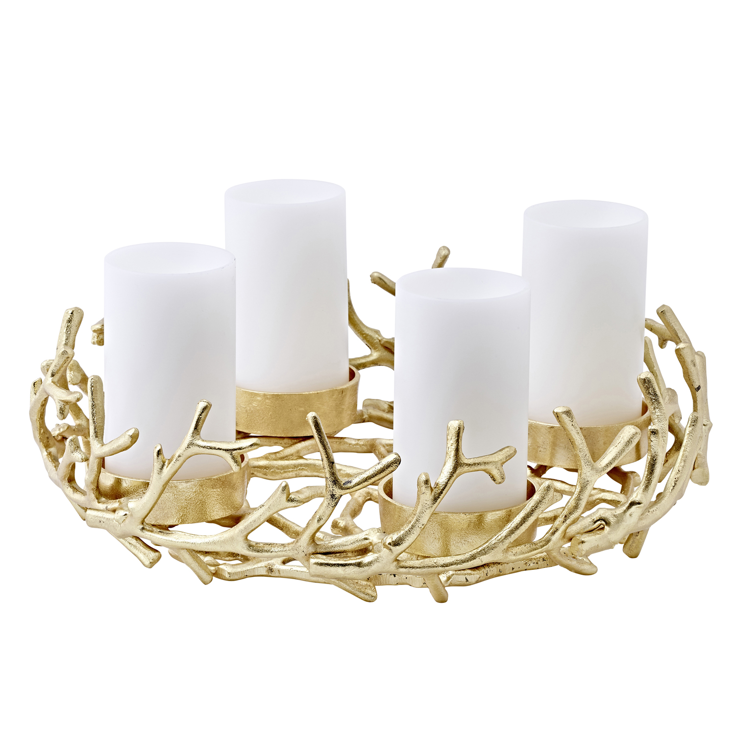 EDZARD Adventskranz Porus gold Durchmesser 42cm 