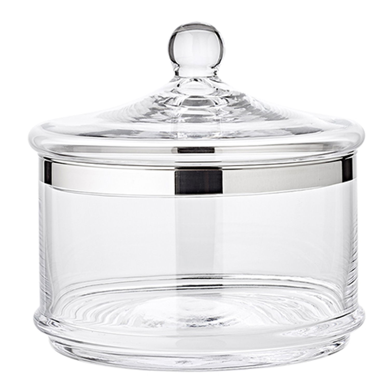 EDZARD Kristallglasdose Vigo Platinrand Höhe 19cm Glasschale mit Deckel