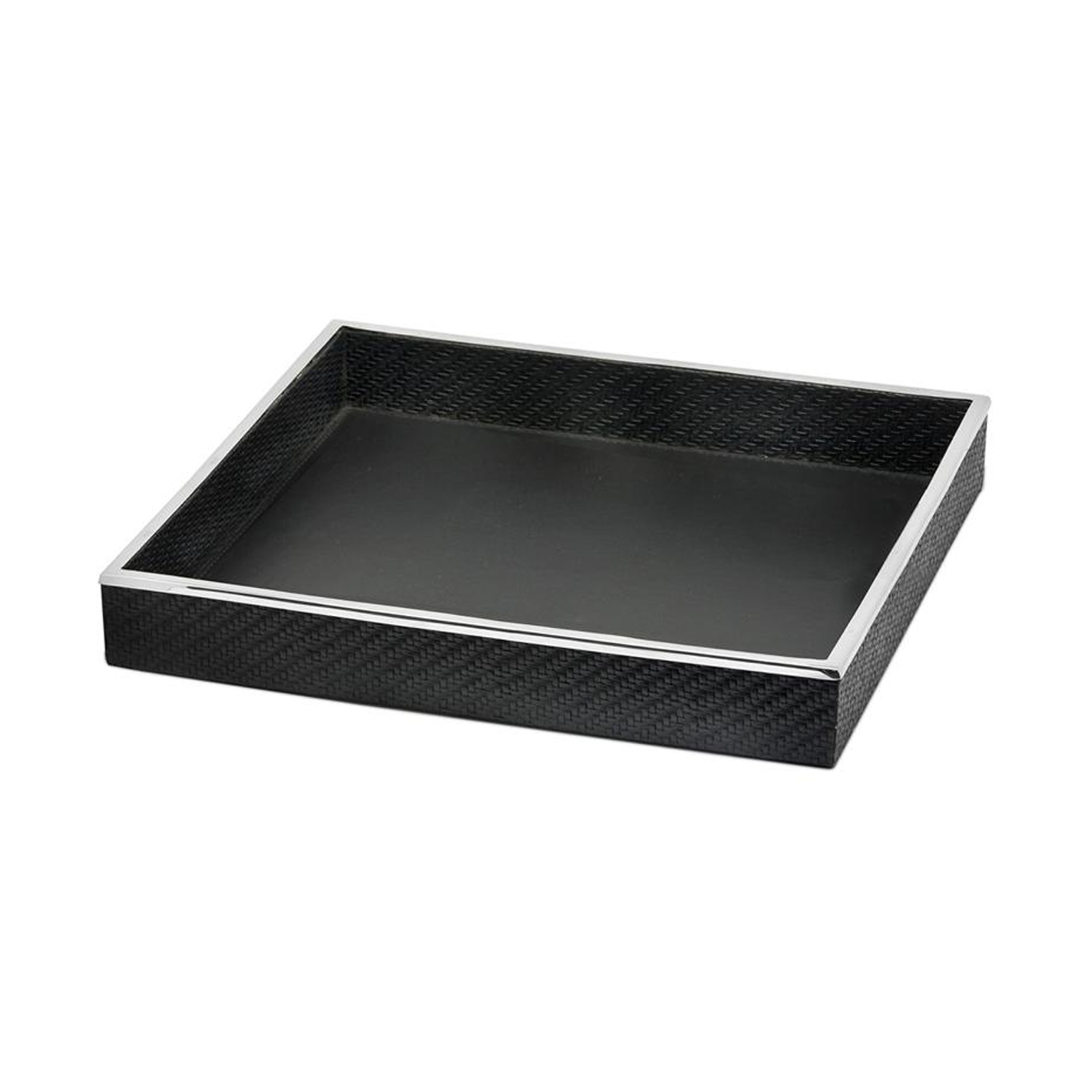 EDZARD Serviertablett Jackson 38x38cm Tablett Stahl mit Kunstlederbezug