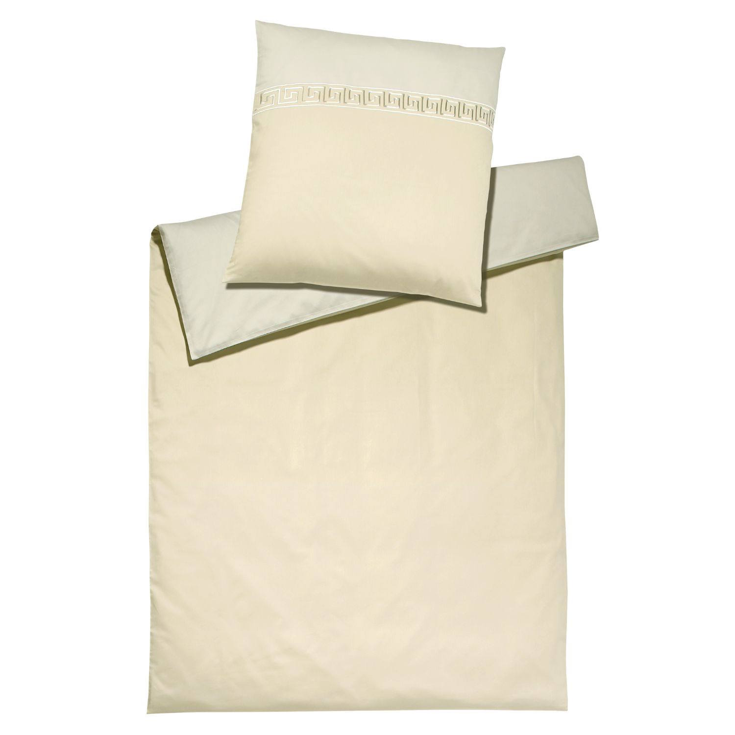 Elegante Bettwäsche Mako Satin EL GRECO natur Bettbezug mit Kissenhülle