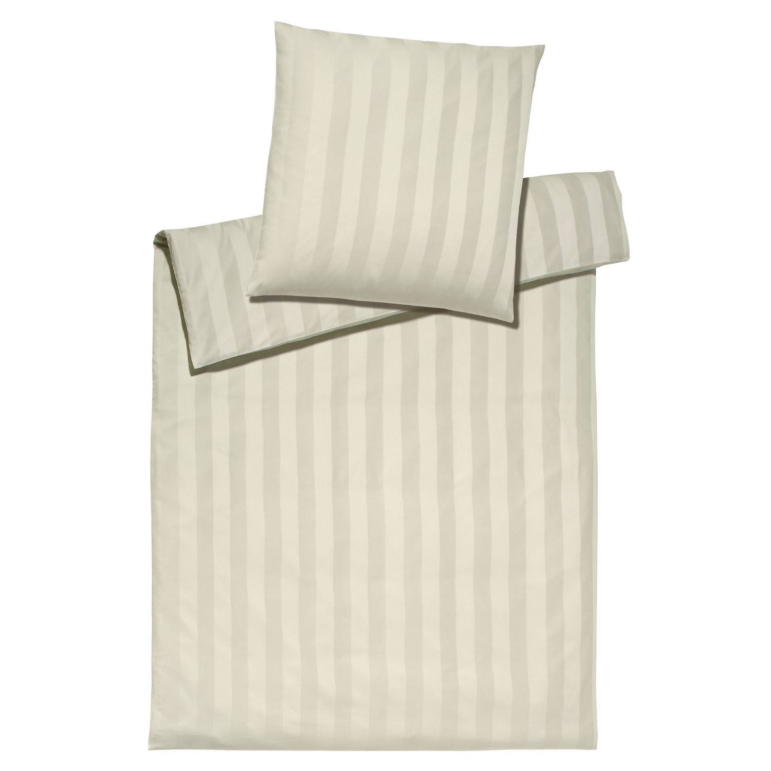 Elegante Bettwäsche Mako Satin NOBLESSE creme Bettbezug mit Kissenhülle