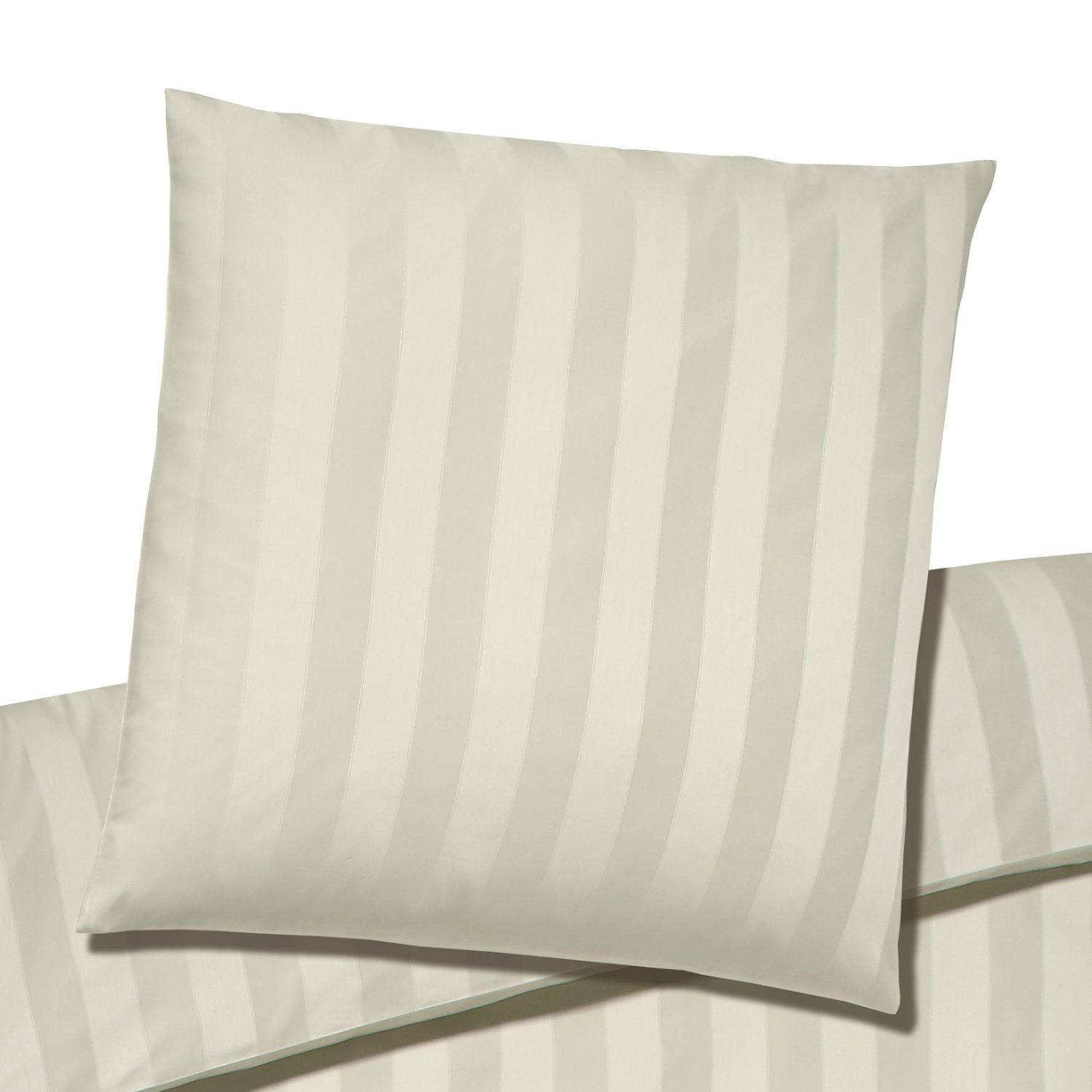 Elegante Bettwäsche Mako Satin NOBLESSE creme Bettbezug mit Kissenhülle