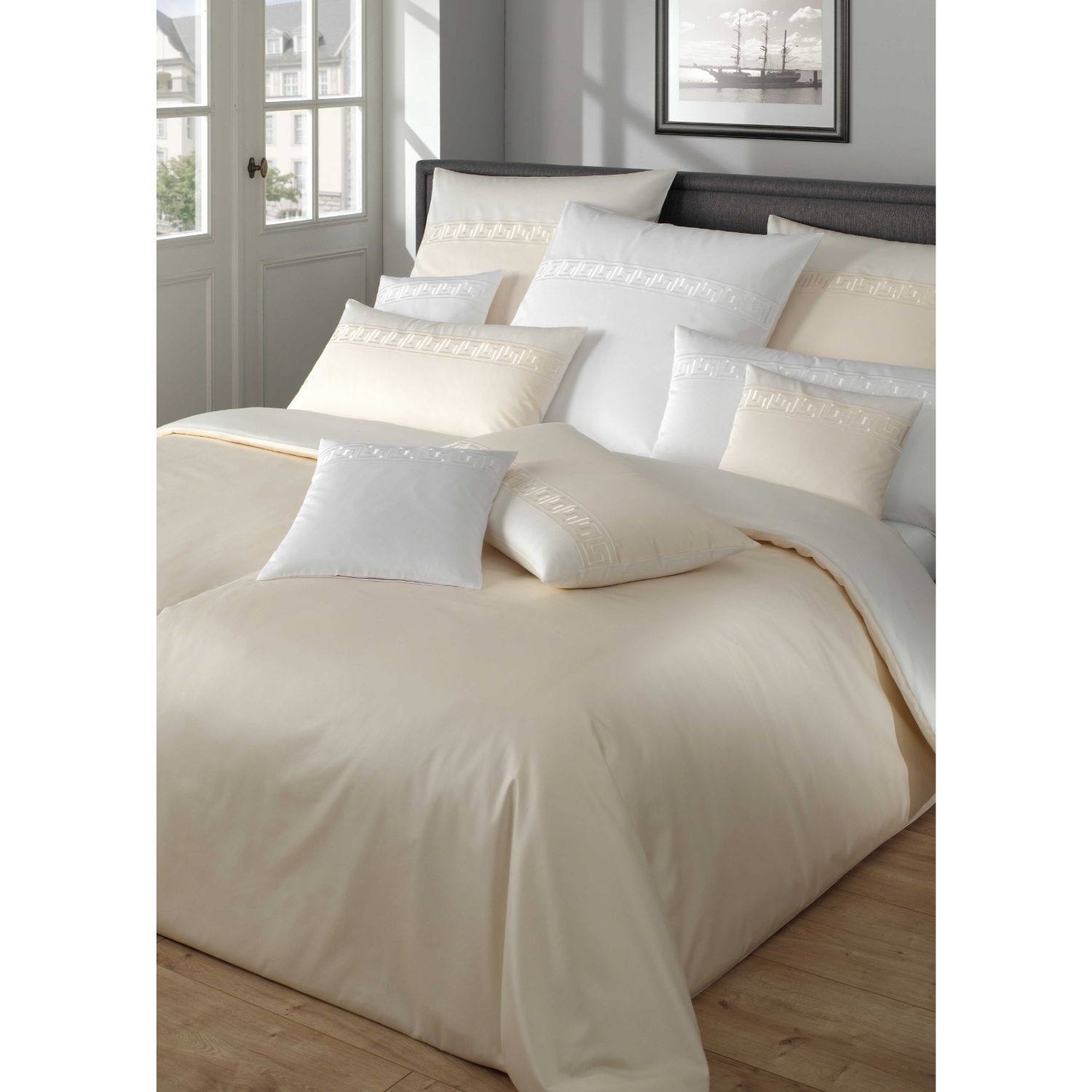 Elegante Kissenhülle Mako Satin EL GRECO natur atmungsaktiv