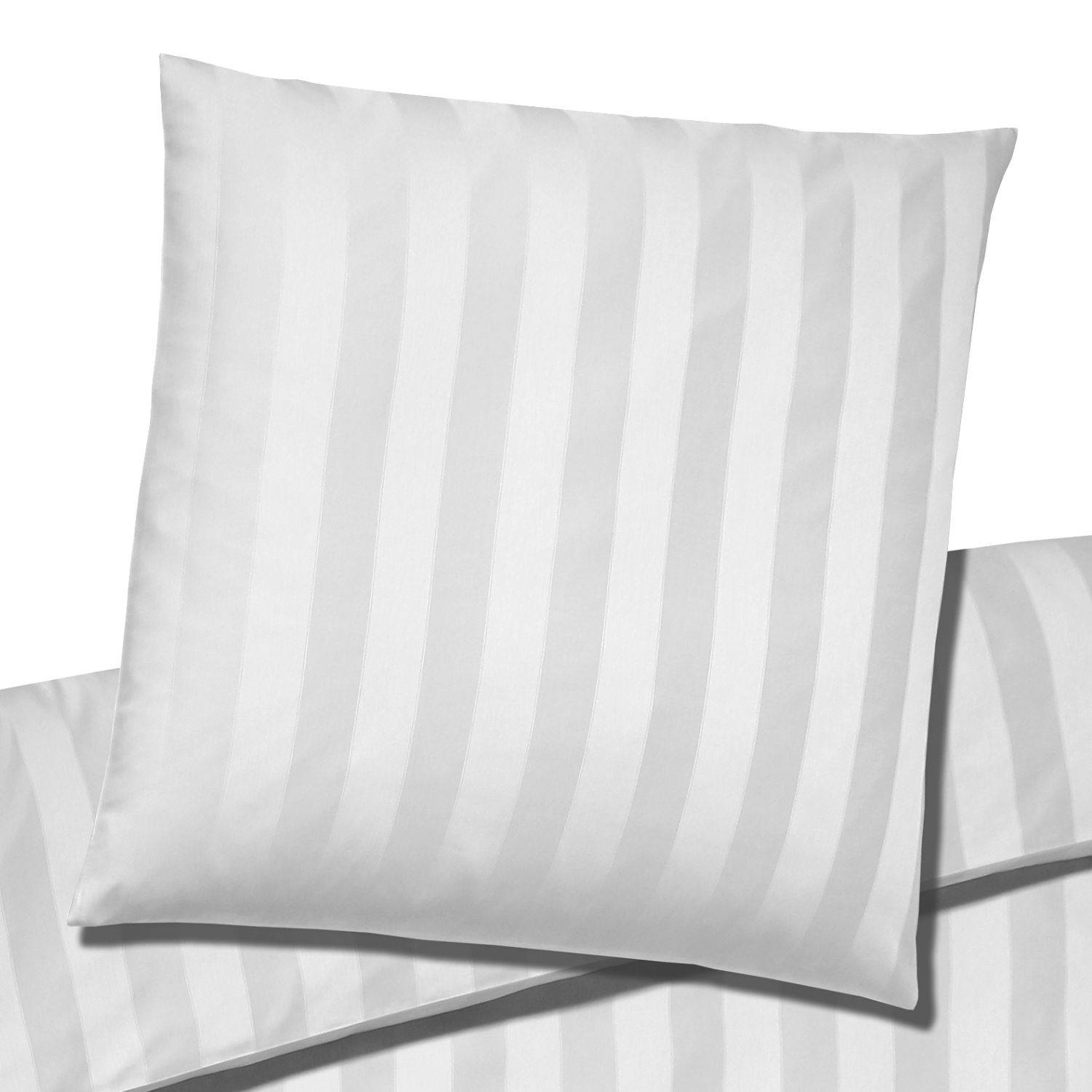 Elegante Kissenhülle Mako Satin NOBLESSE weiß atmungsaktiv