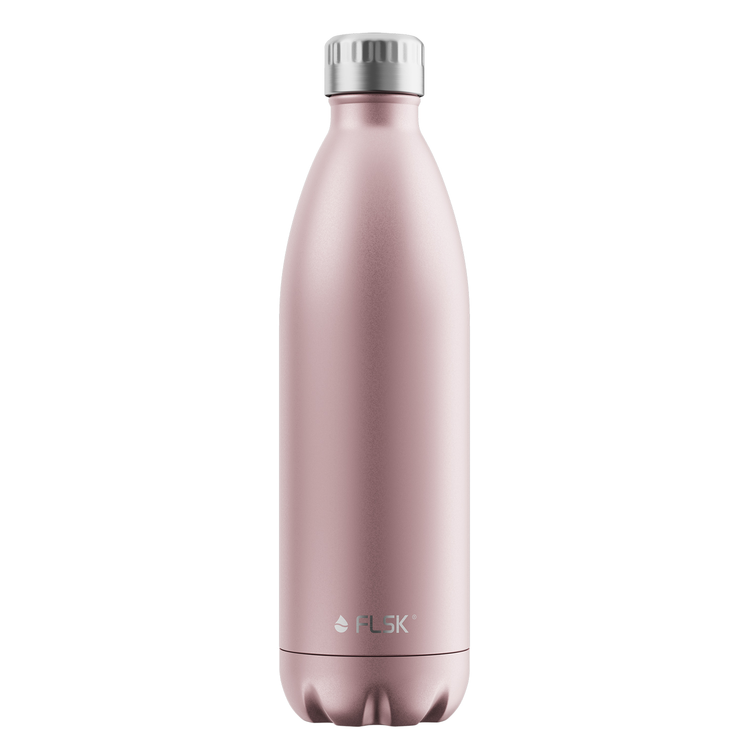 FLSK Trinkflasche Edelstahl rosegold Inhalt 1l Thermosflasche Trinköffnung 3,4cm in Geschenkbox