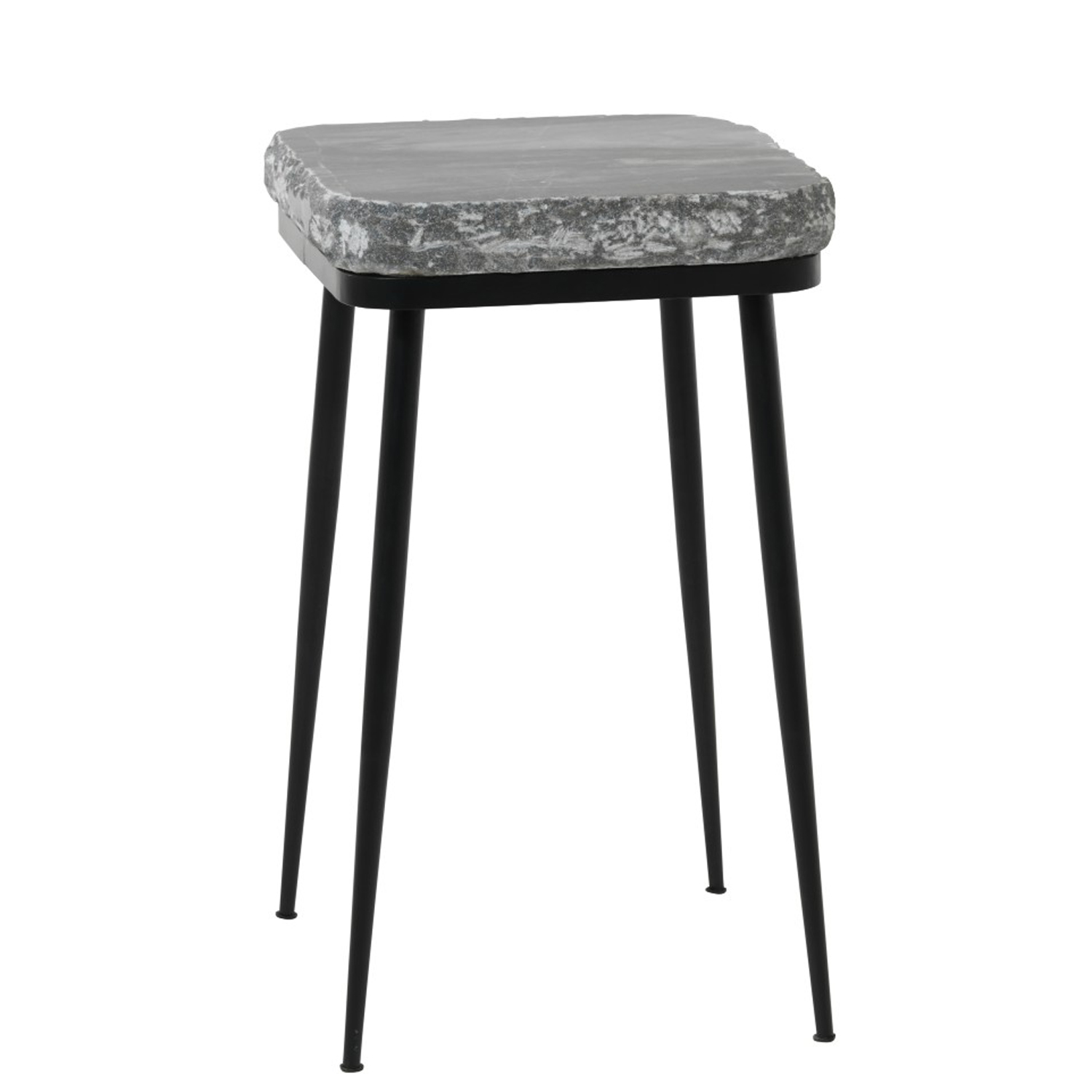 FUHRHOME Naples Beistelltisch grau aus Marmor und Metall