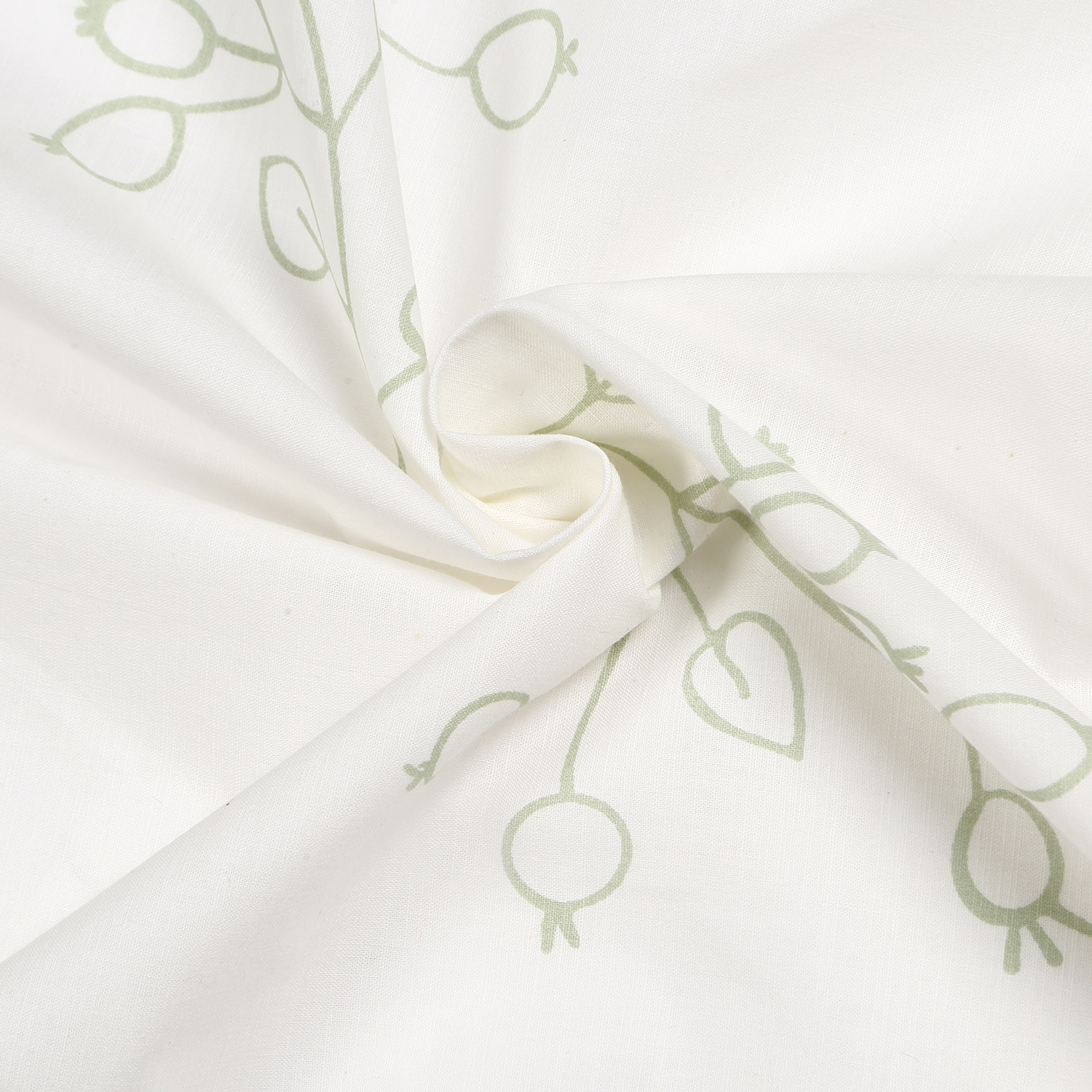 Gerster Bio-Baumwoll-Vorhang Bine grün Dekoschal mit Kräuselband und Stangendurchzug GOTS zertifiziert