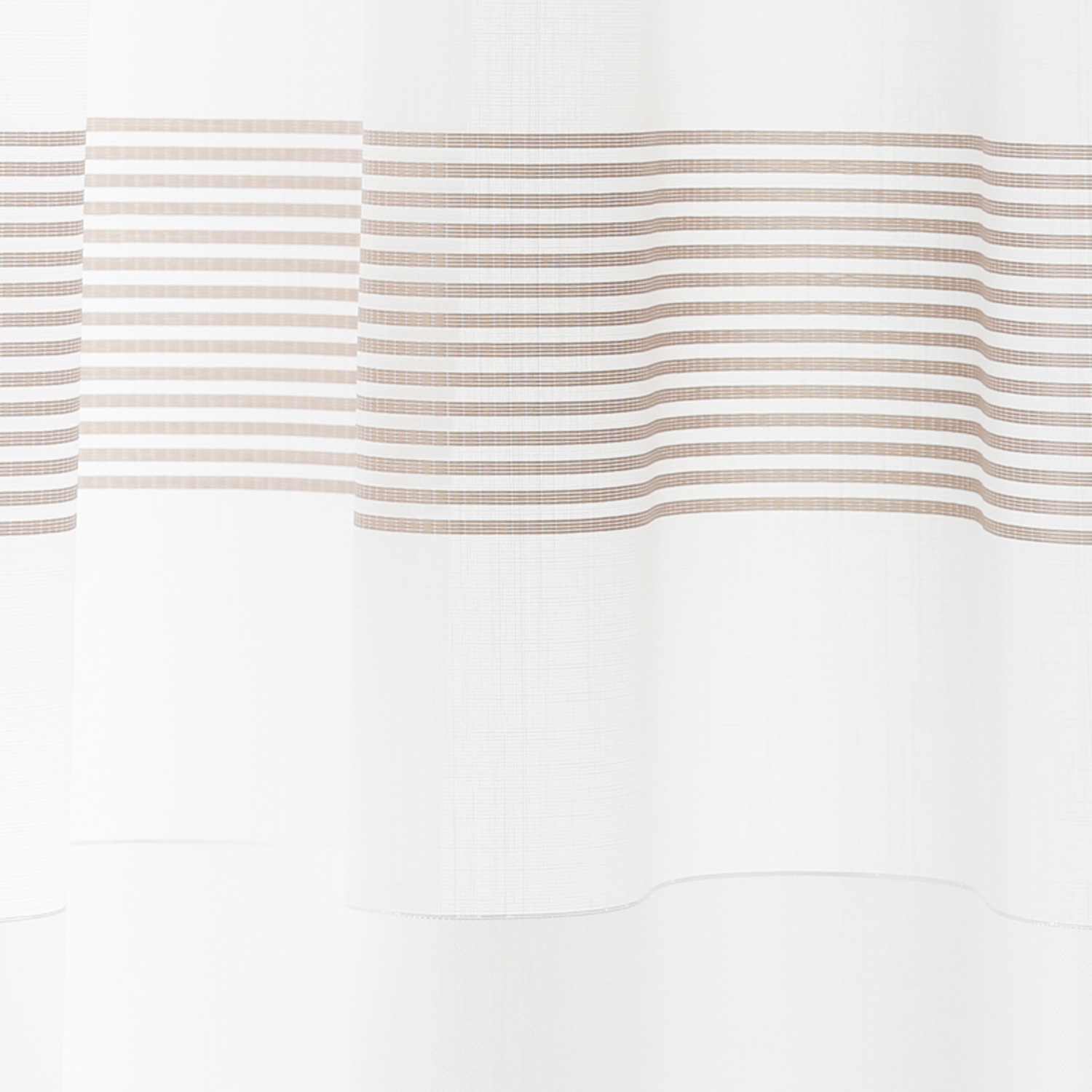 HOMING Vorhang mit verdeckten Schlaufen Lena grau/braun Halbtransparenter Vorhang mit Querstreifen