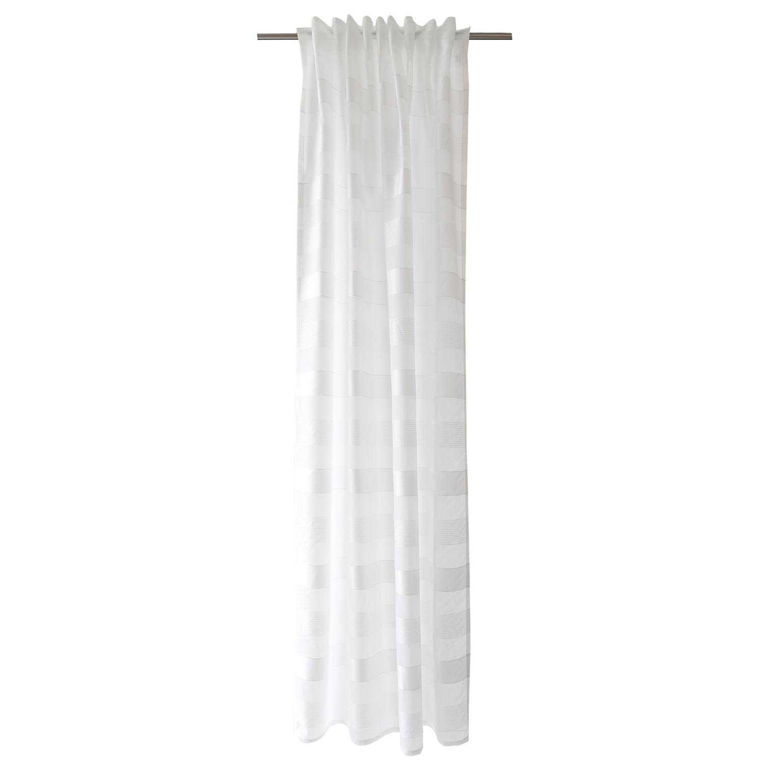 HOMING Vorhang mit verdeckten Schlaufen Lena weiß Halbtransparenter Vorhang mit Querstreifen